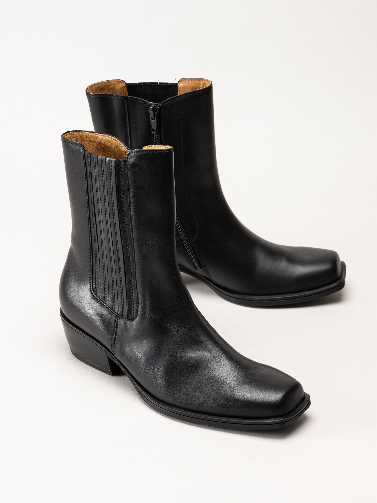 Gabor - Svarta western boots i skinn