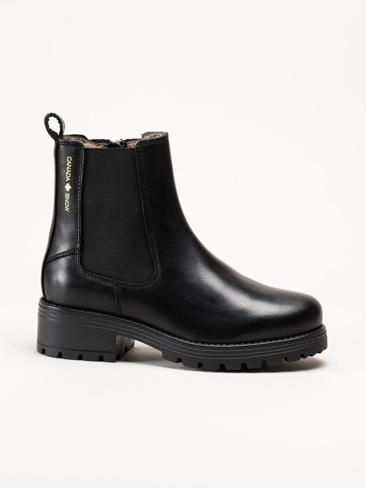 Canada Snow - Mount Kimberly - Svarta boots med fårskinn och broddar