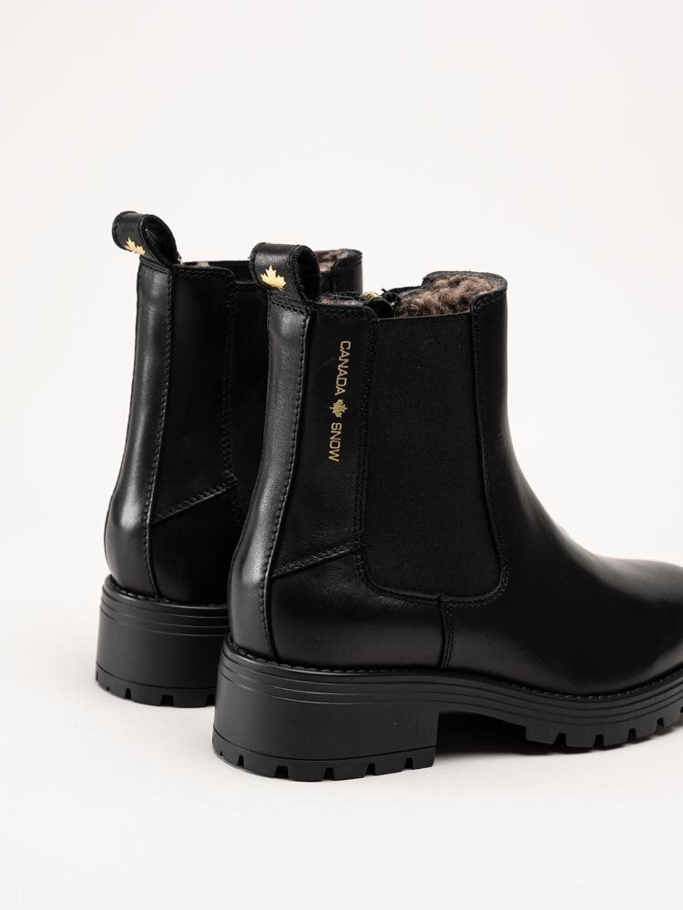 Canada Snow - Mount Kimberly - Svarta boots med fårskinn och broddar