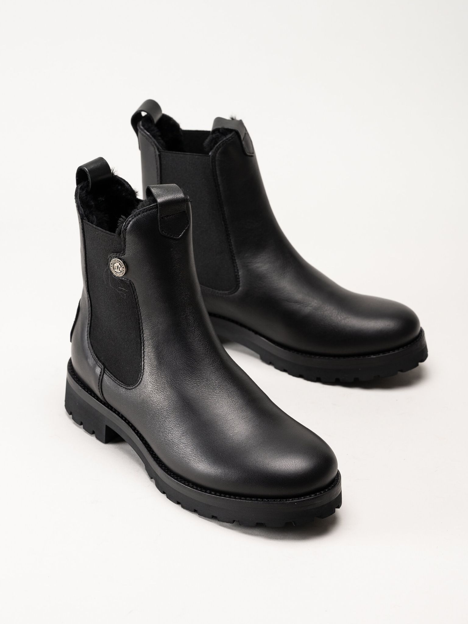 Panama Jack - fransesca Igloo - Svarta fårskinnsfodrade boots i skinn