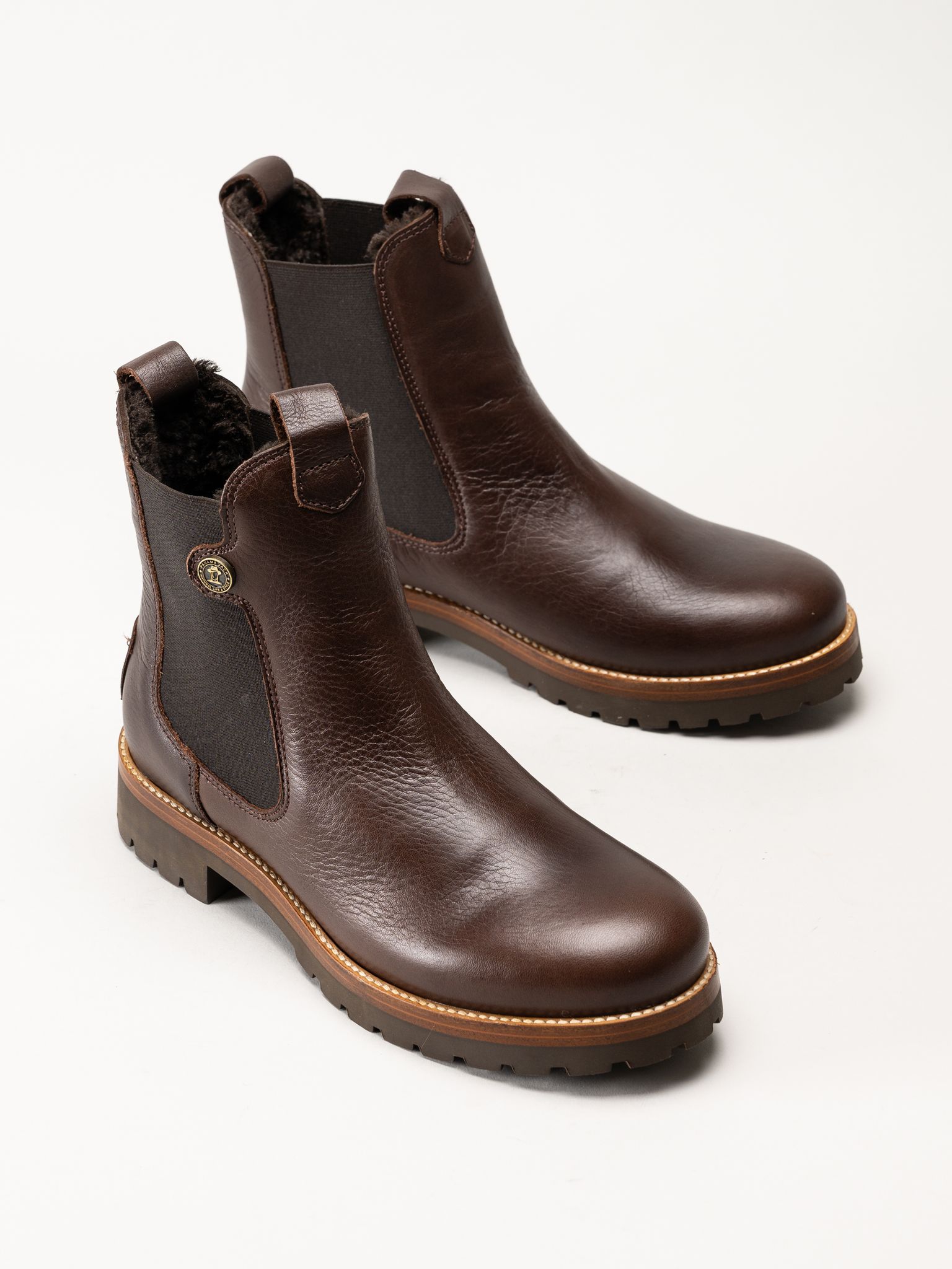 Panama Jack - fransesca Igloo - Bruna fårskinnsfodrade boots i skinn