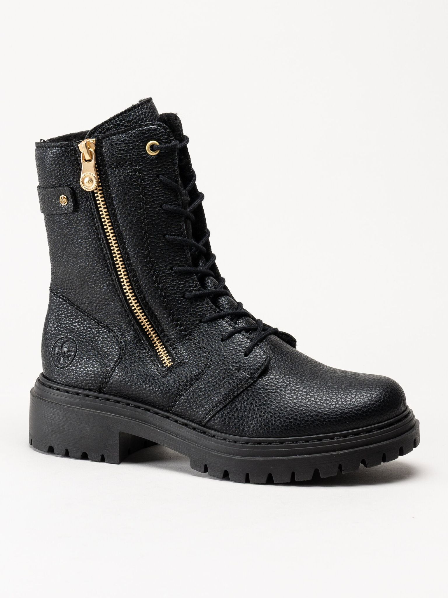 Rieker - Svarta fodrade kängor