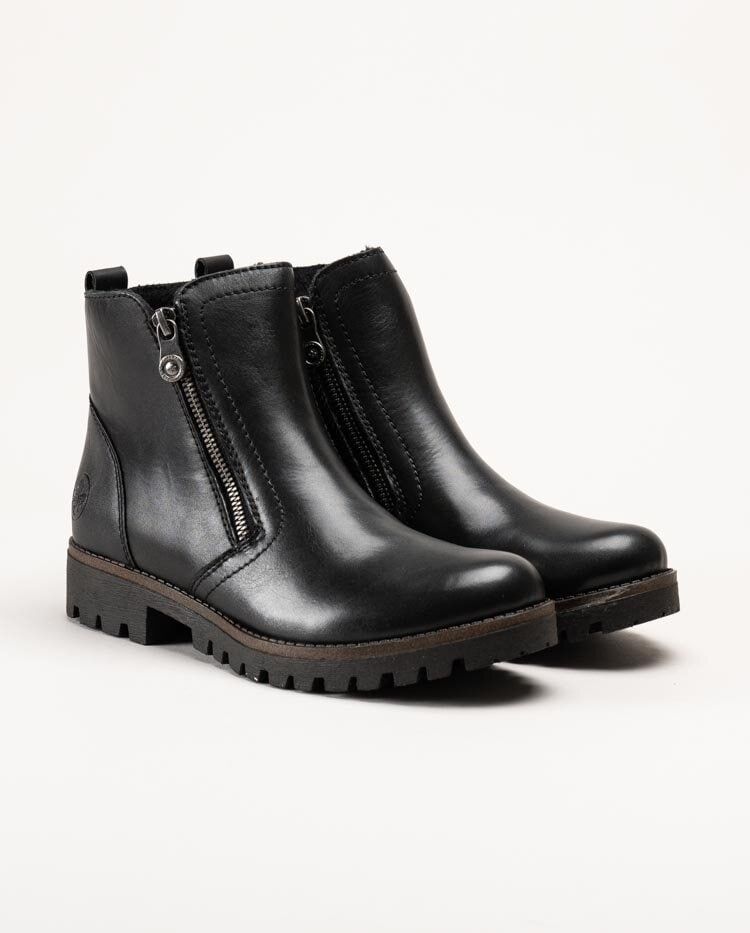 Rieker - Svarta varmfodrade boots i skinn