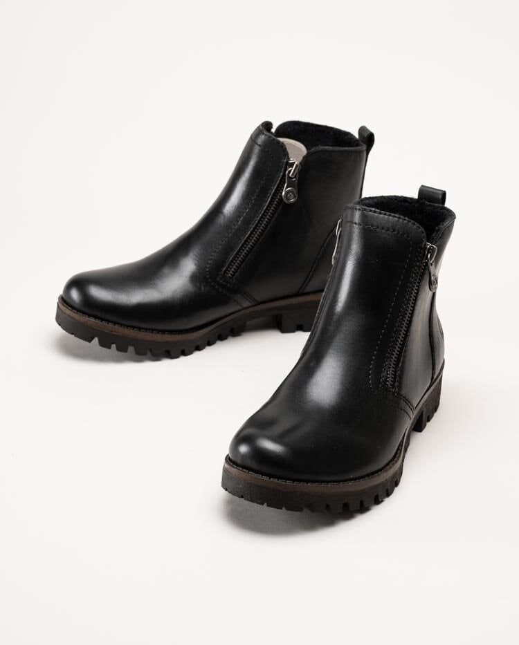 Rieker - Svarta varmfodrade boots i skinn