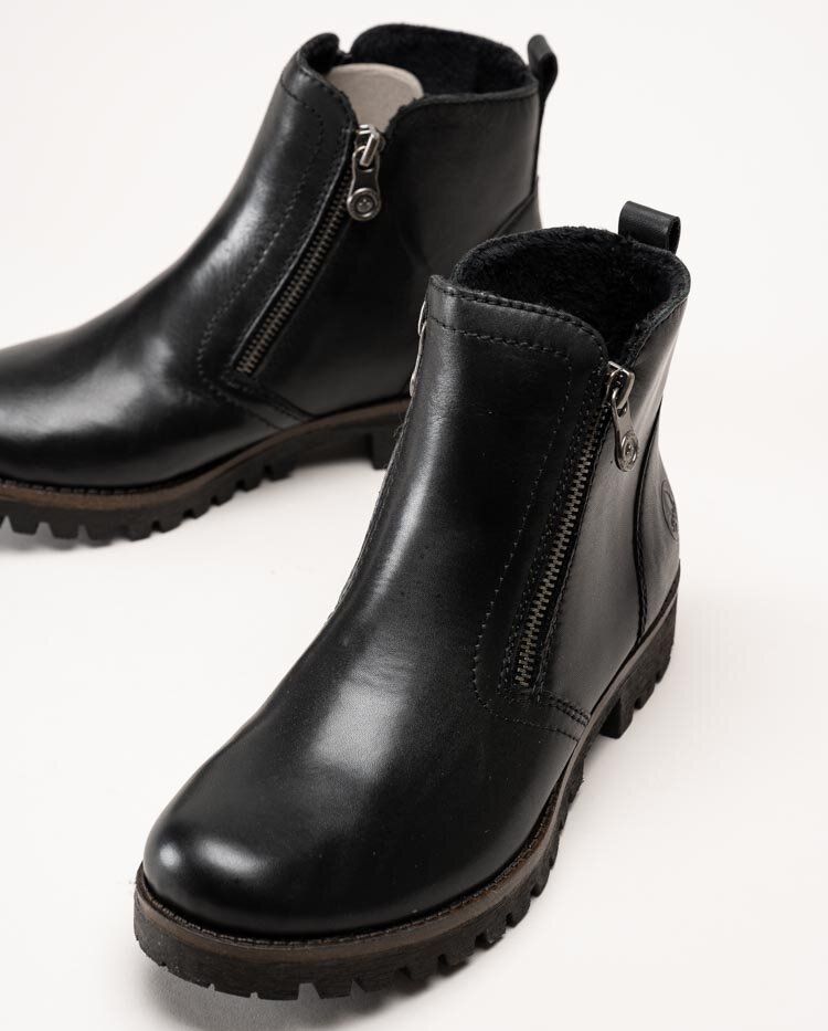 Rieker - Svarta varmfodrade boots i skinn