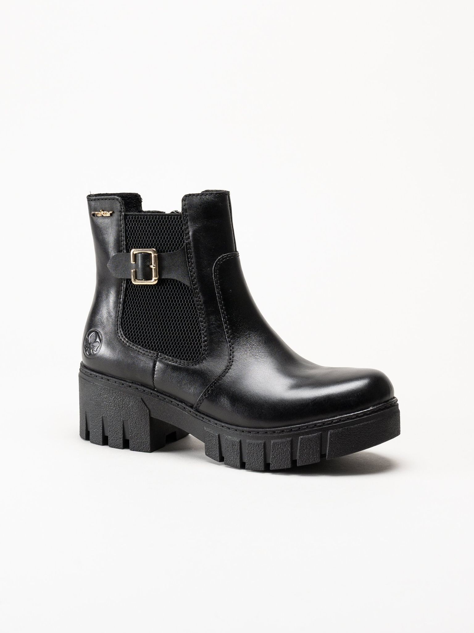 Rieker - Svarta boots i skinn