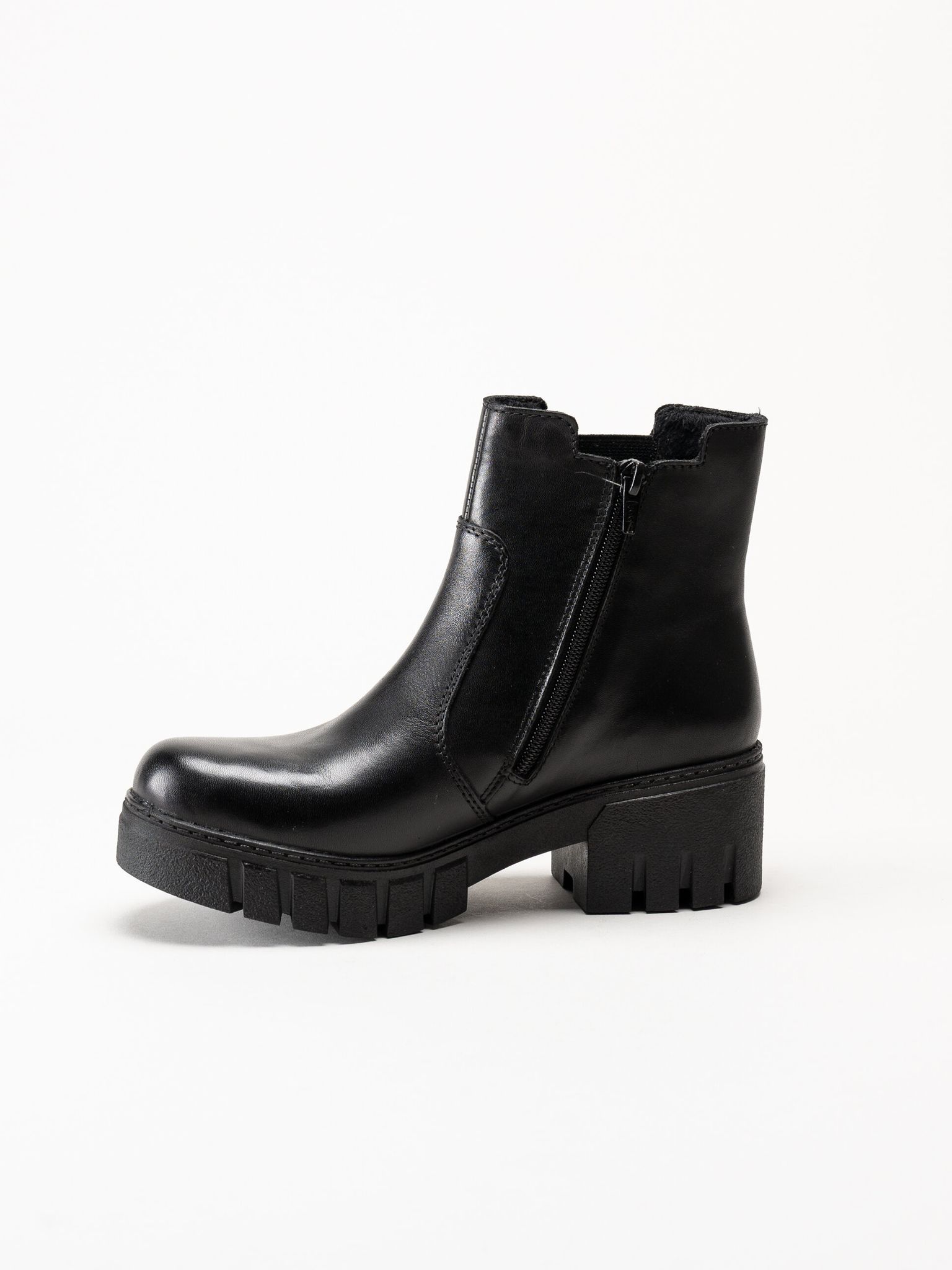Rieker - Svarta boots i skinn