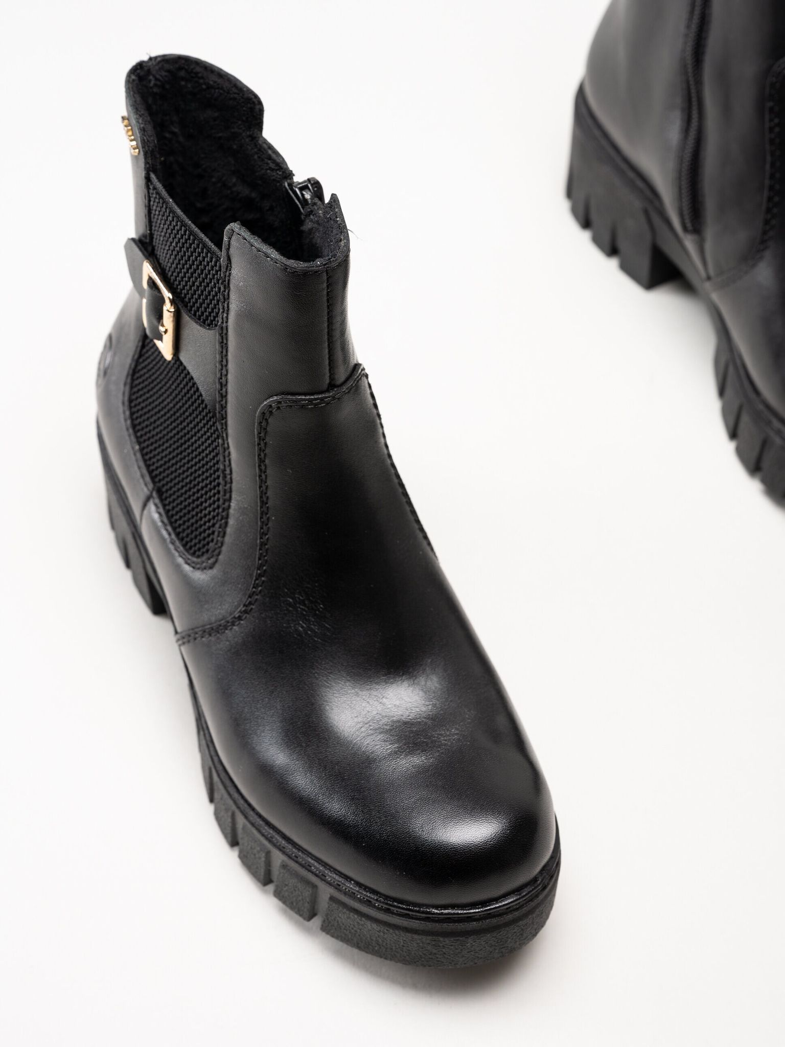 Rieker - Svarta boots i skinn