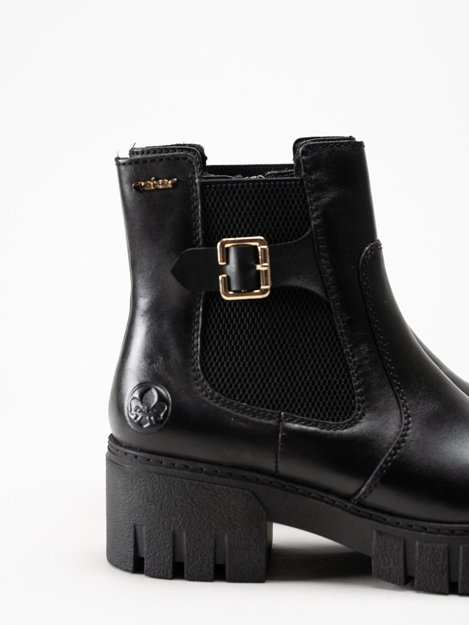 Rieker - Svarta boots i skinn