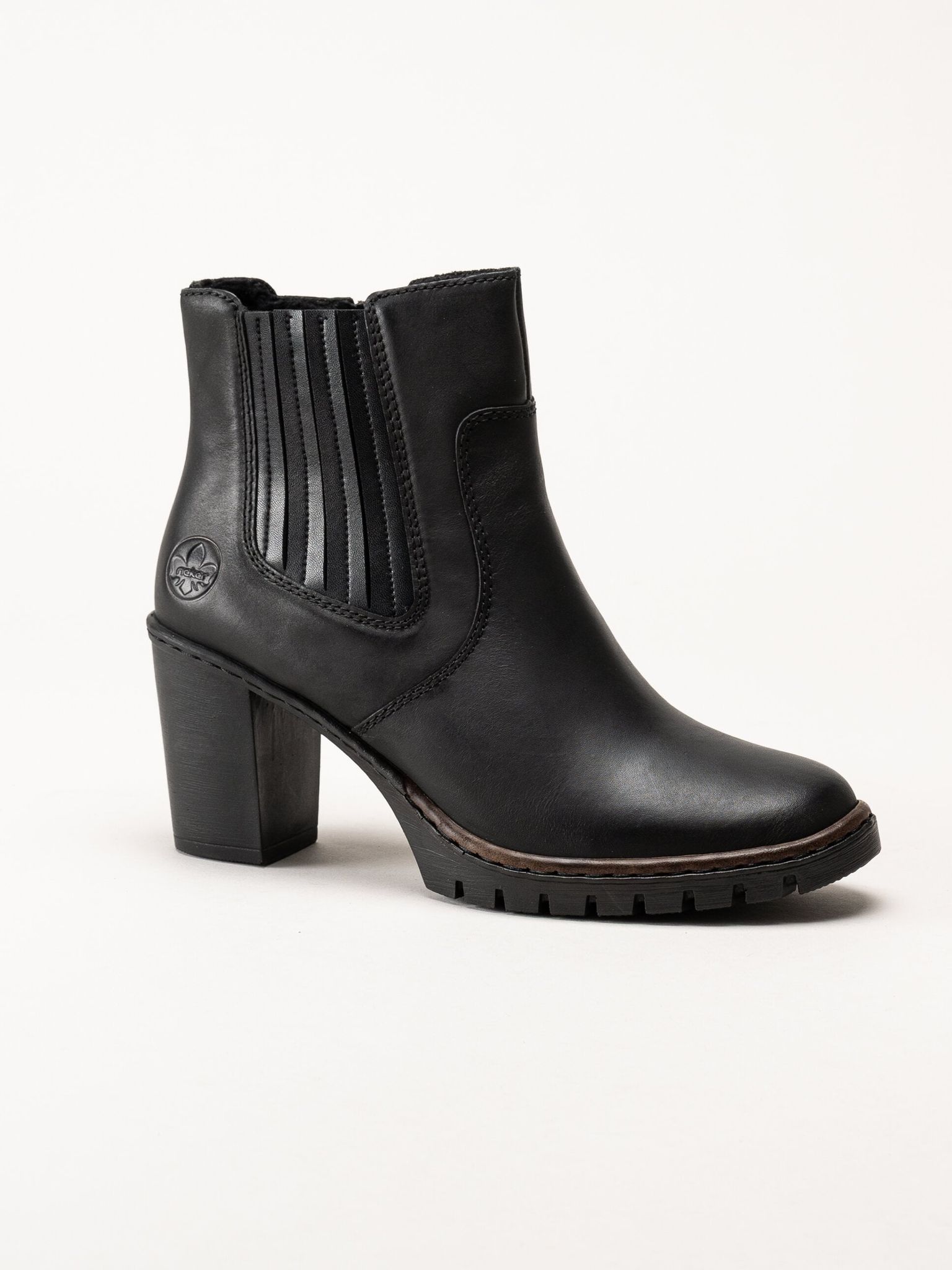 Rieker - Svarta boots i skinn