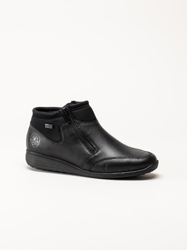 Rieker - Svarta boots i skinn och textil