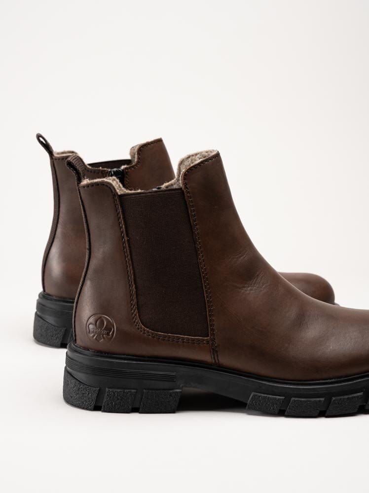 Rieker - Bruna grova chelsea boots i skinn
