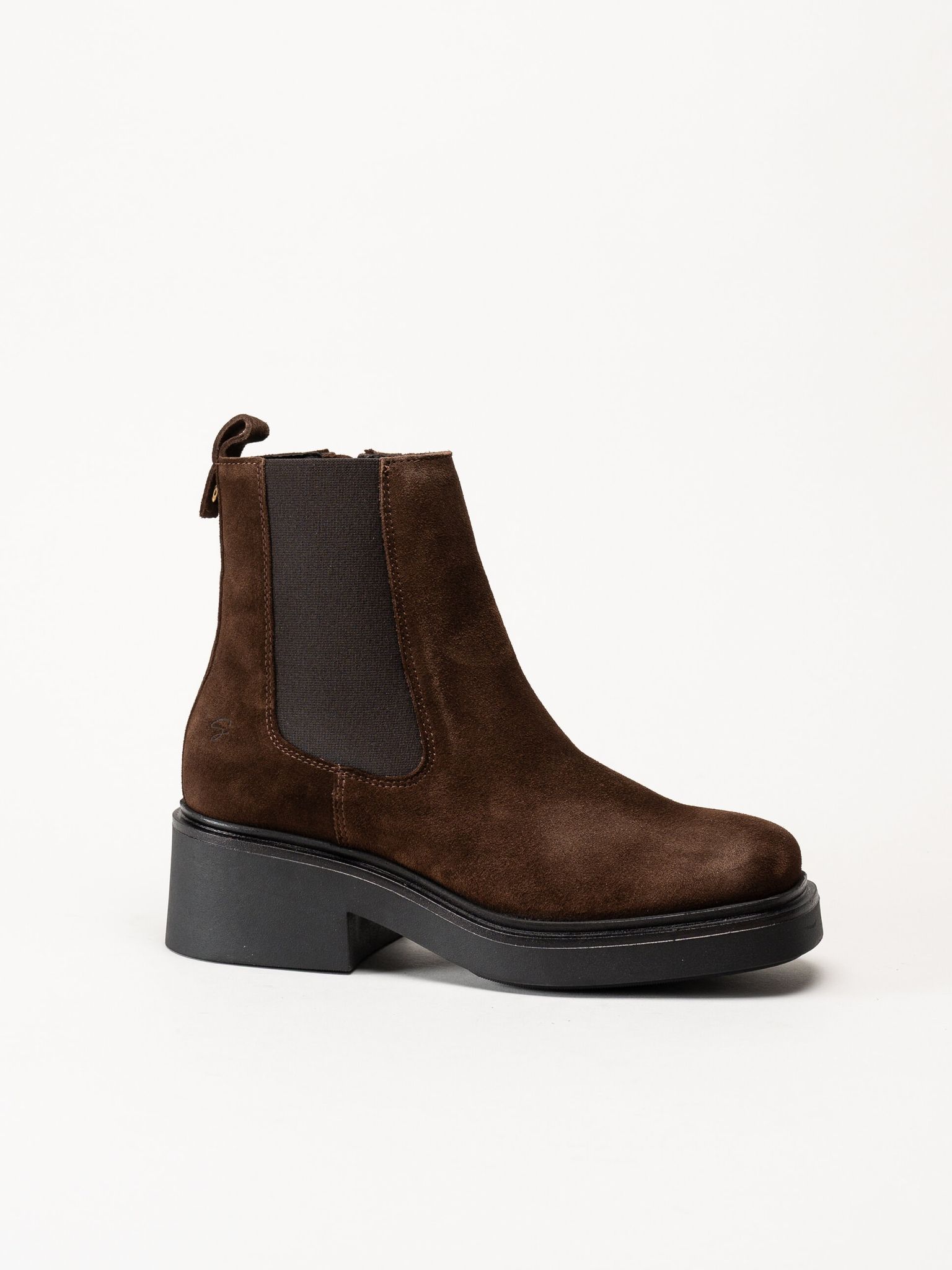 Shoedesign Copenhagen - Saddle - Mörkbruna chelsea boots i mocka