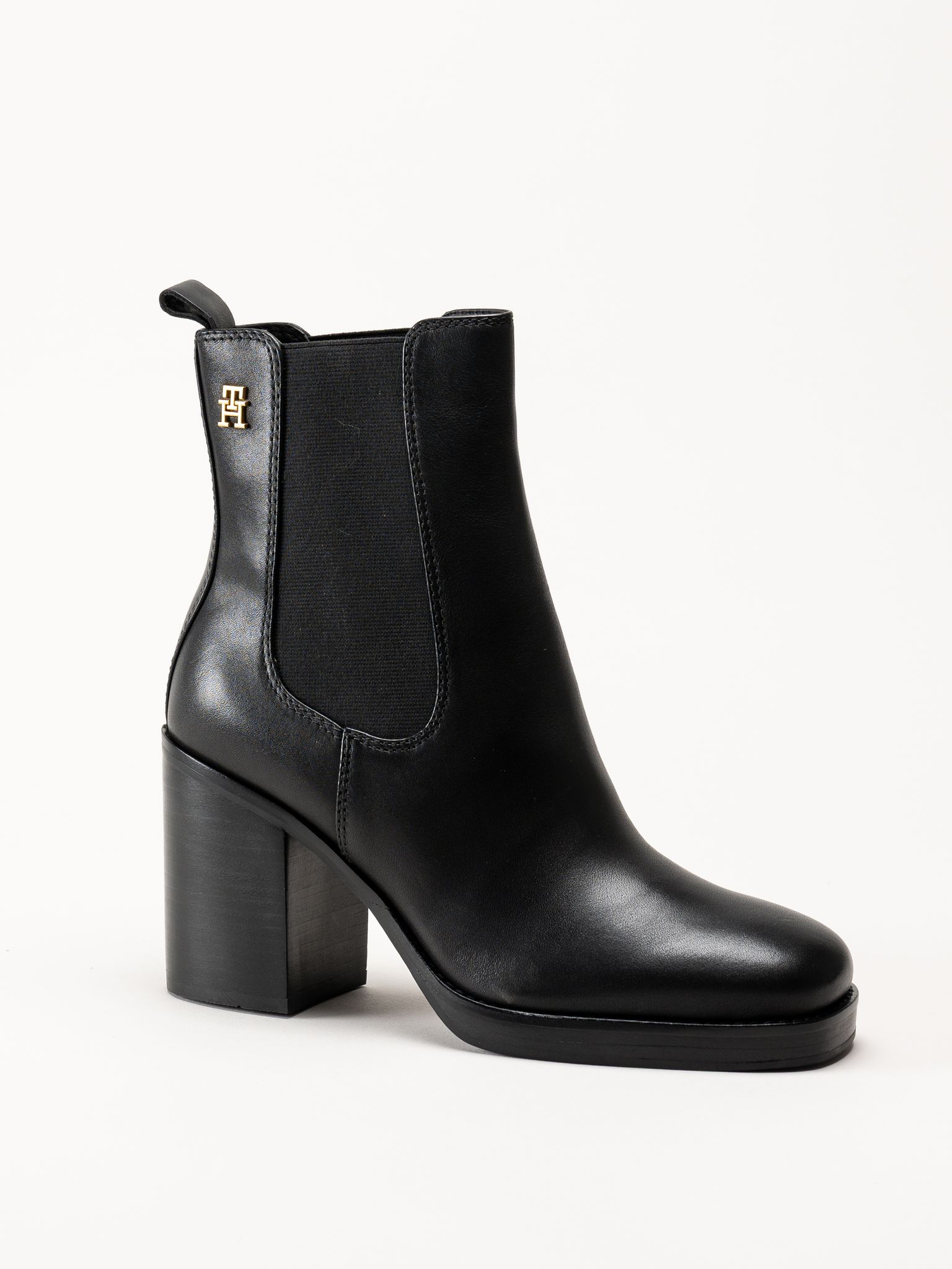 Tommy Hilfiger - Square Toe Chelsea - Svarta chelsea boots med klack