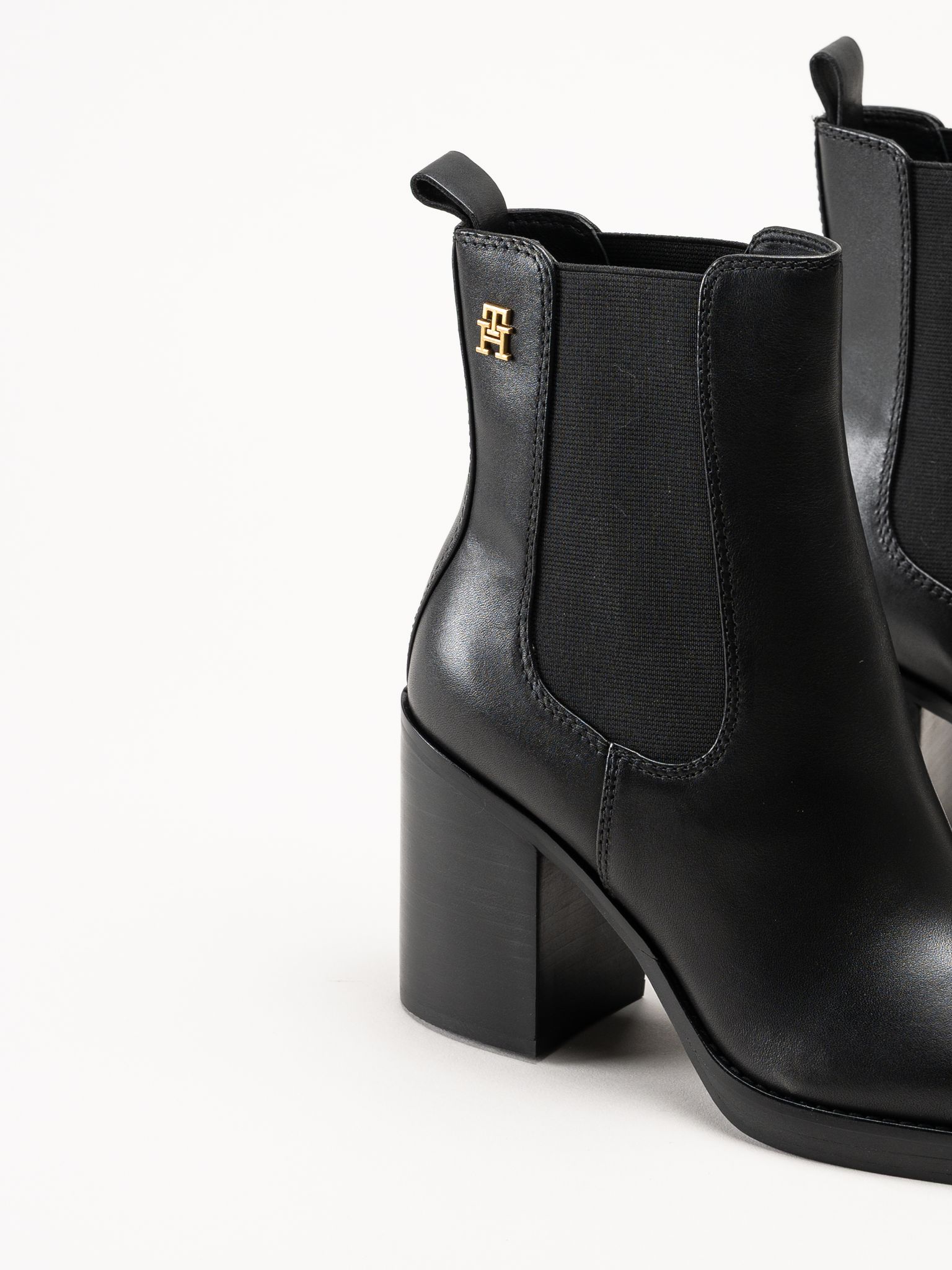 Tommy Hilfiger - Square Toe Chelsea - Svarta chelsea boots med klack