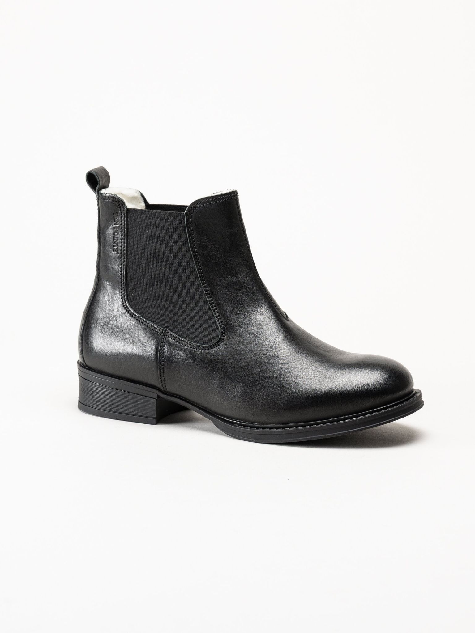 Ten Points - Pandora - Svarta chelsea boots i skinn