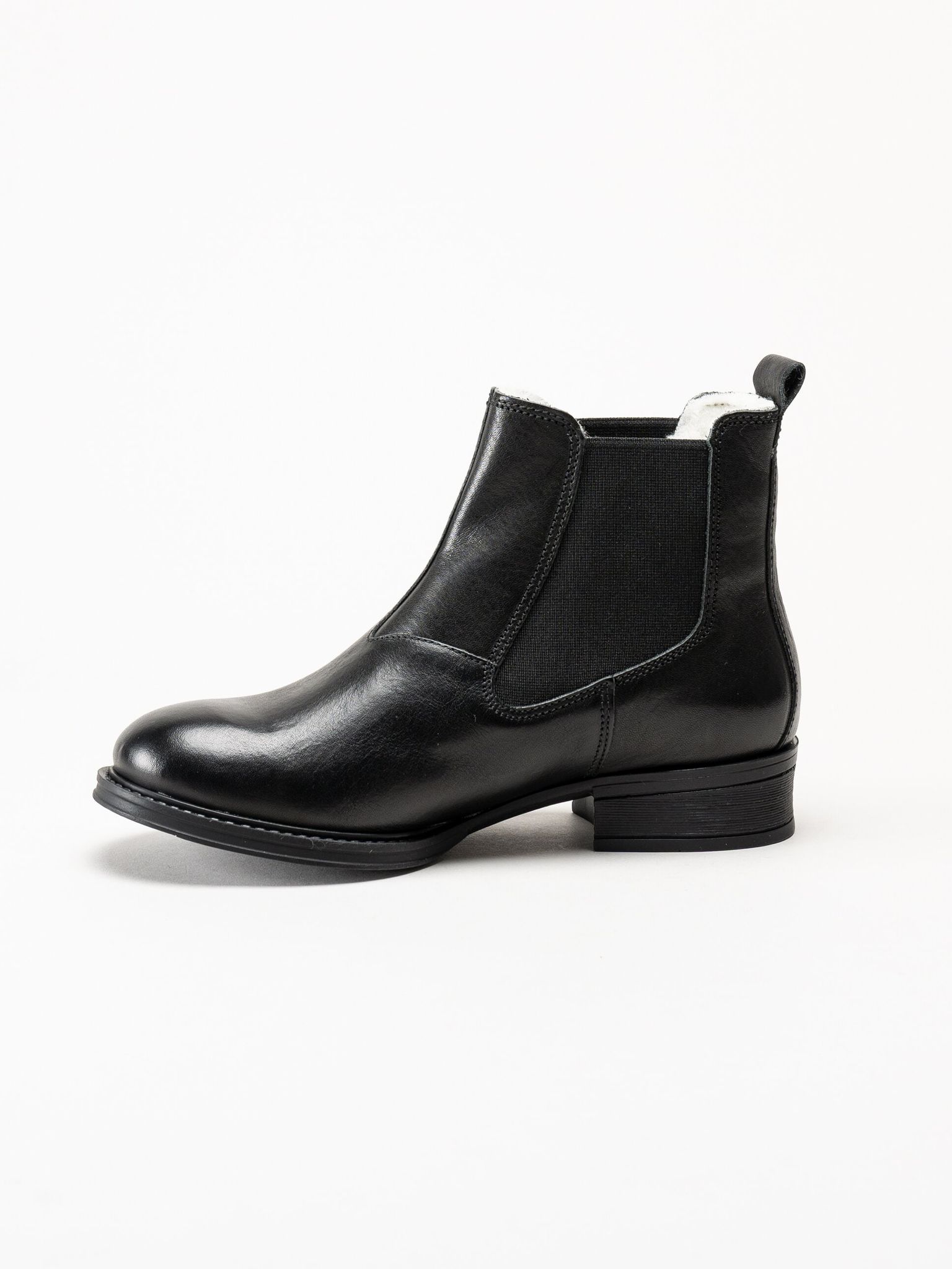 Ten Points - Pandora - Svarta chelsea boots i skinn