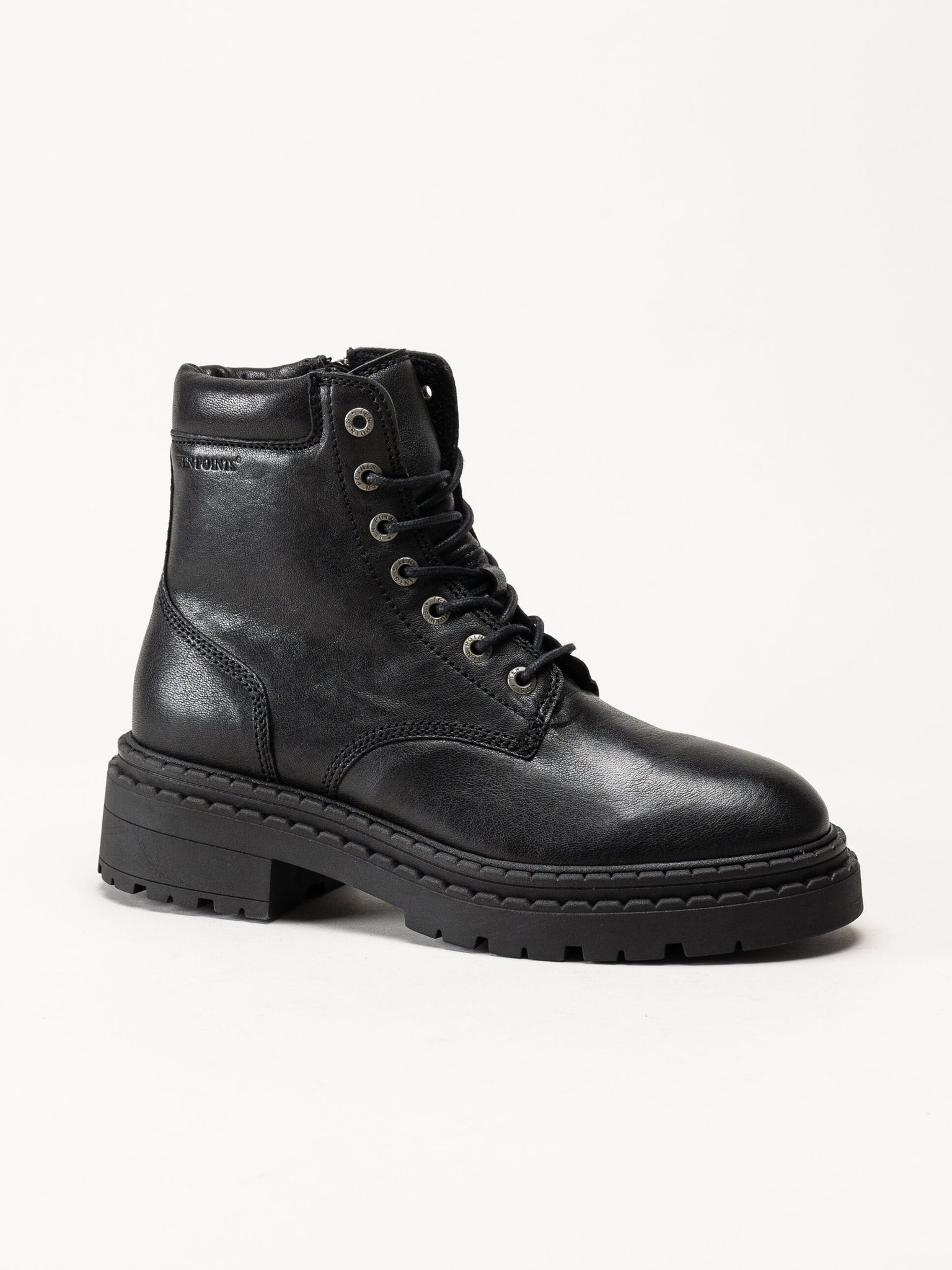 Ten Points - Sonja - Svarta fodrade kängor i skinn