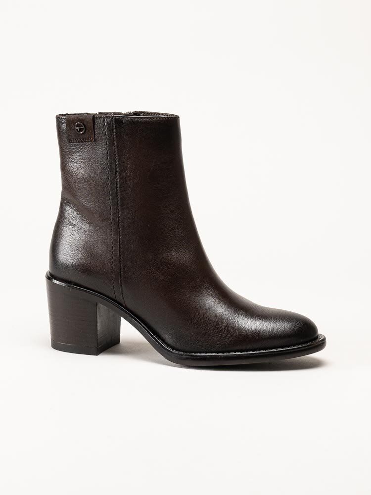 Tamaris - Mörkbruna stövletter i skinn