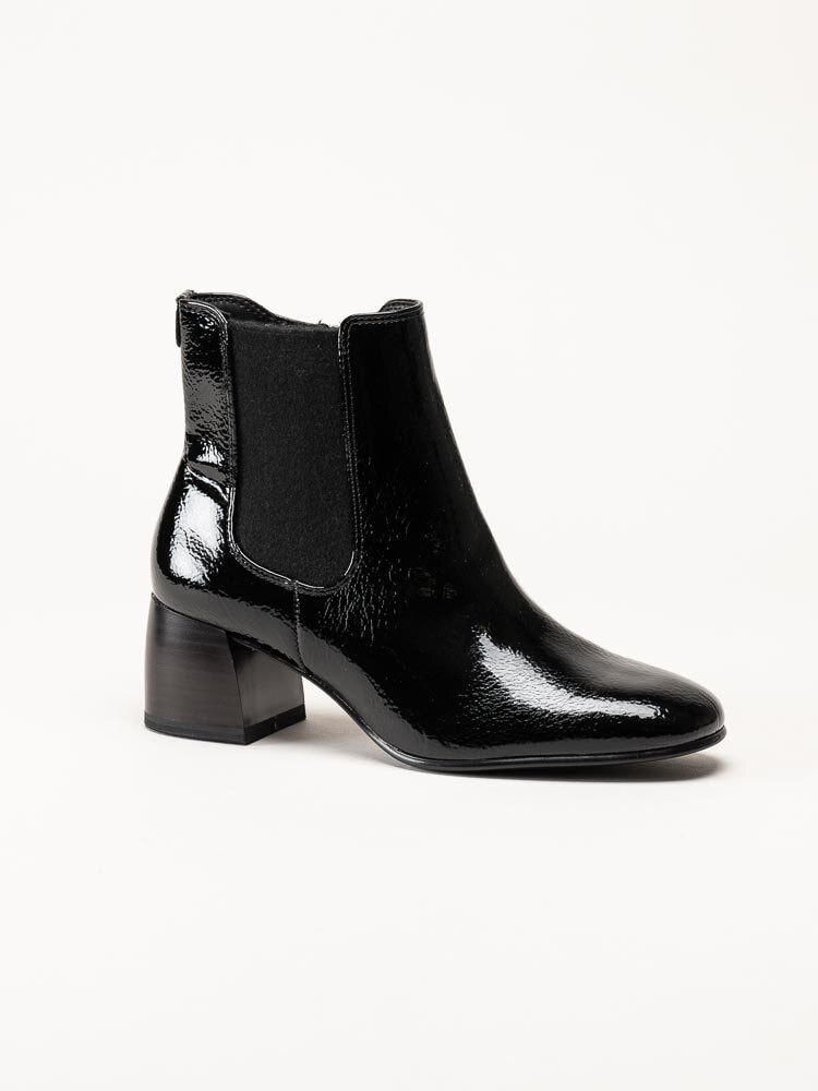 Tamaris - Svarta stövletter i syntetlack