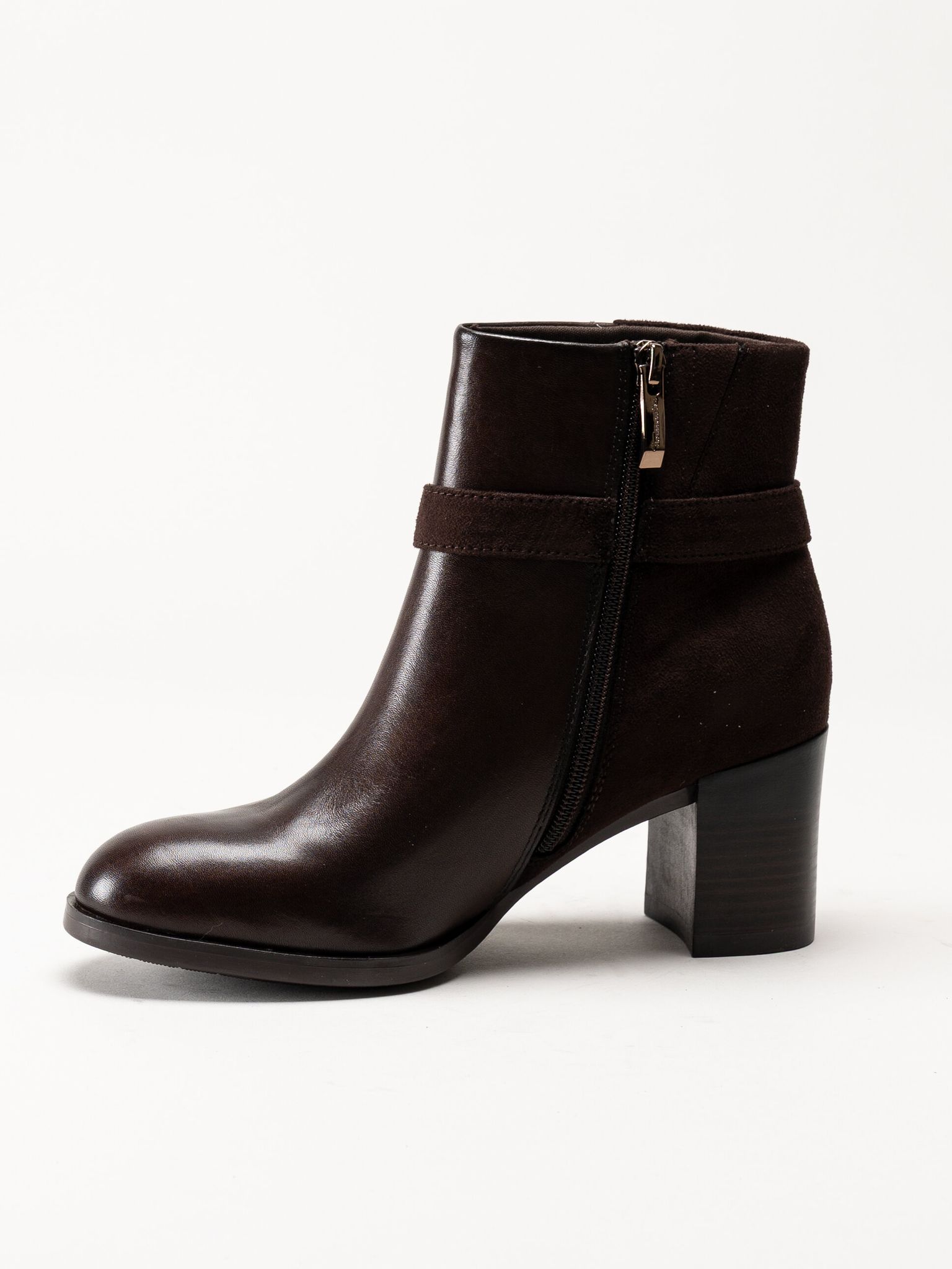 Tamaris - Mörkbruna stövletter i skinn