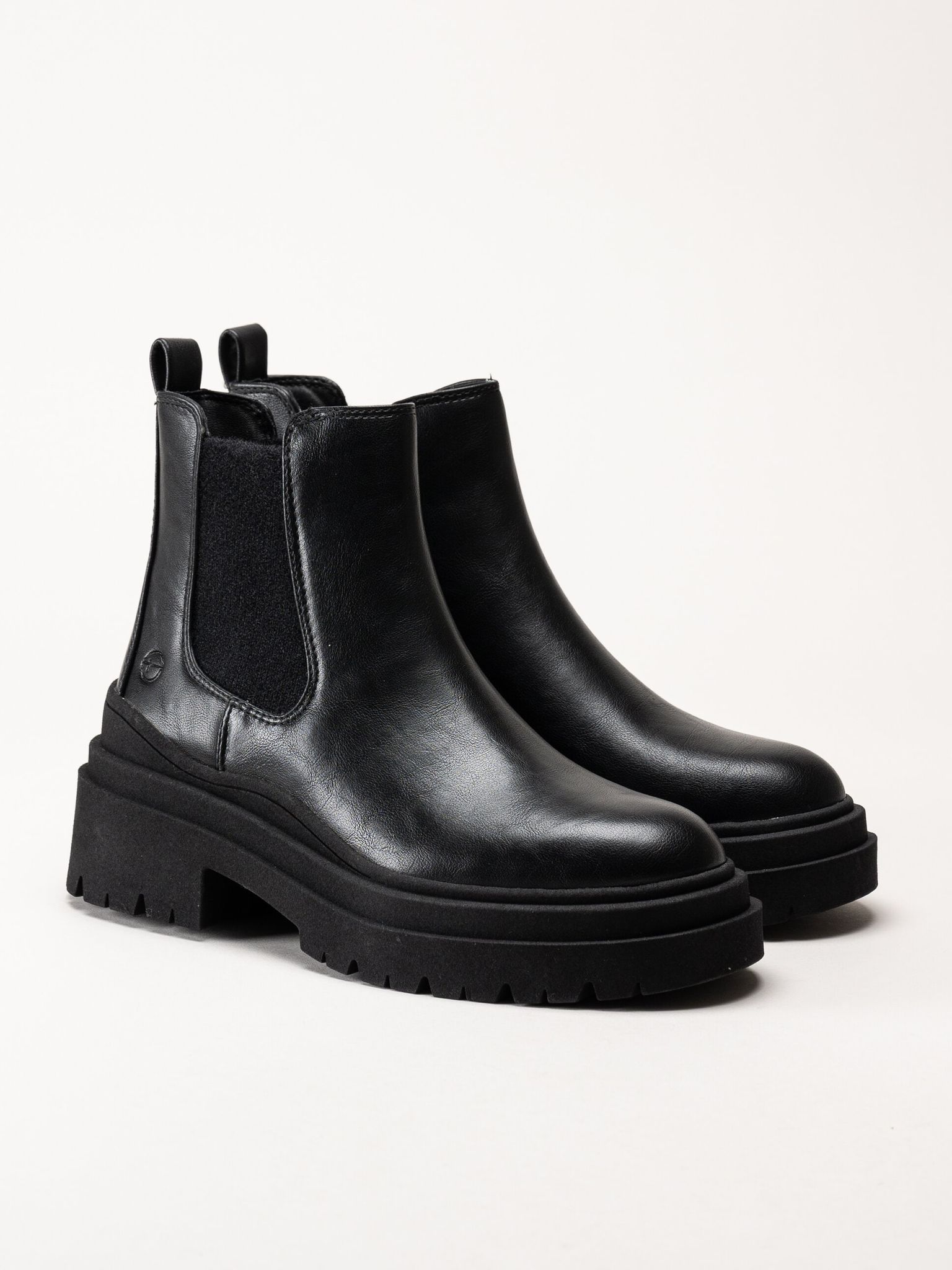 Tamaris - Svarta boots i skinnimitation