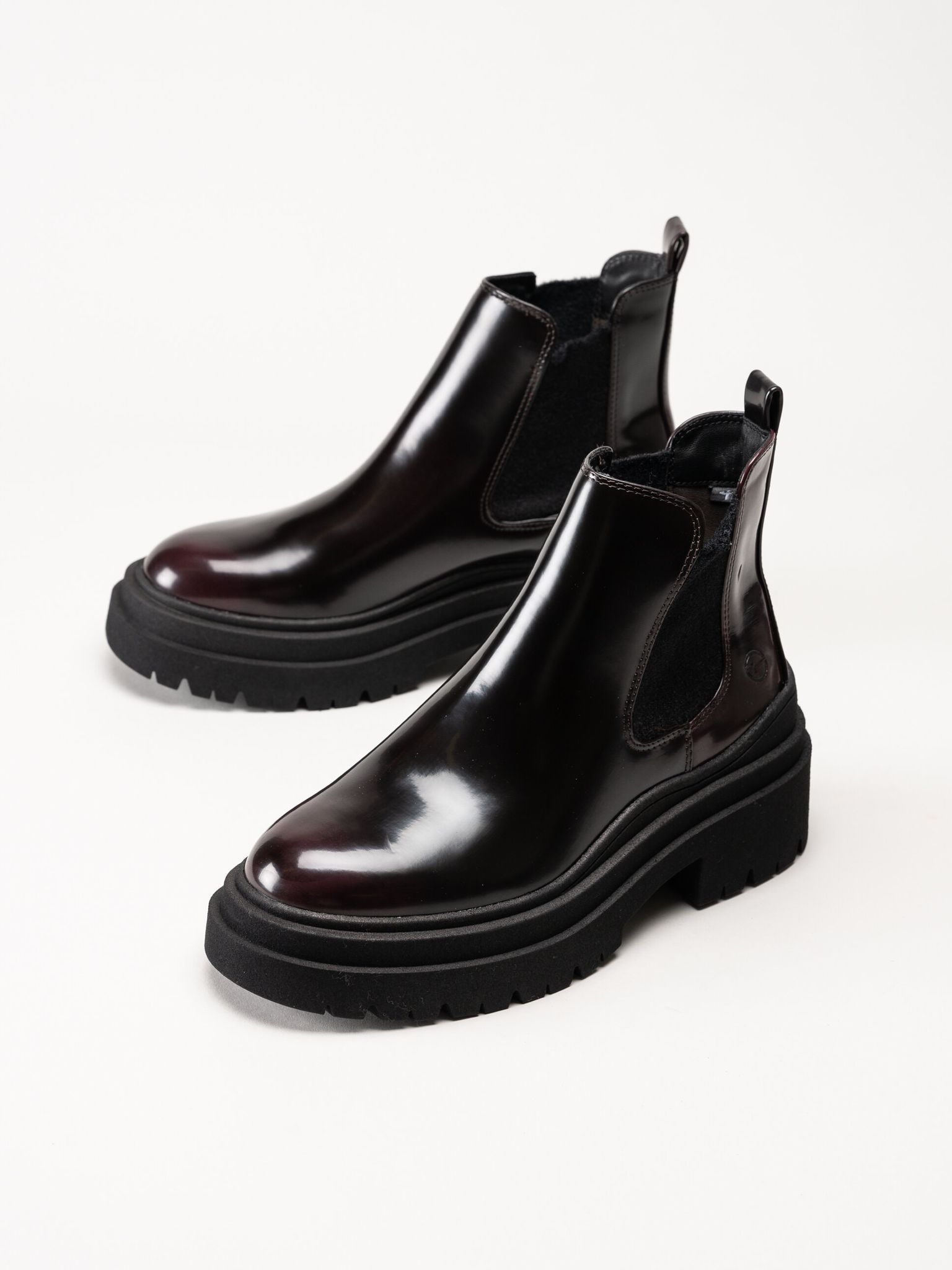 Tamaris - Vinröda boots i polido-syntet