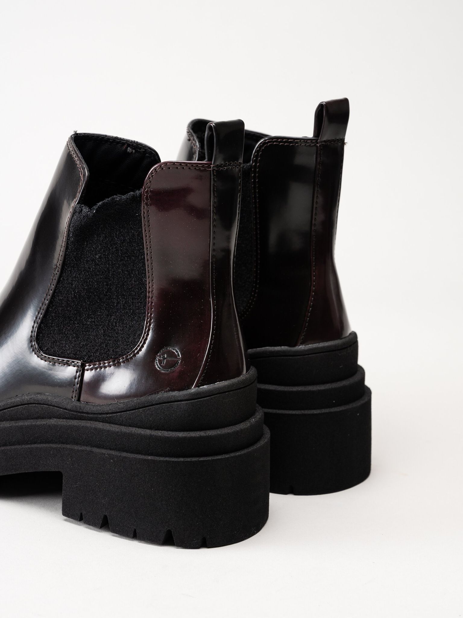 Tamaris - Vinröda boots i polido-syntet