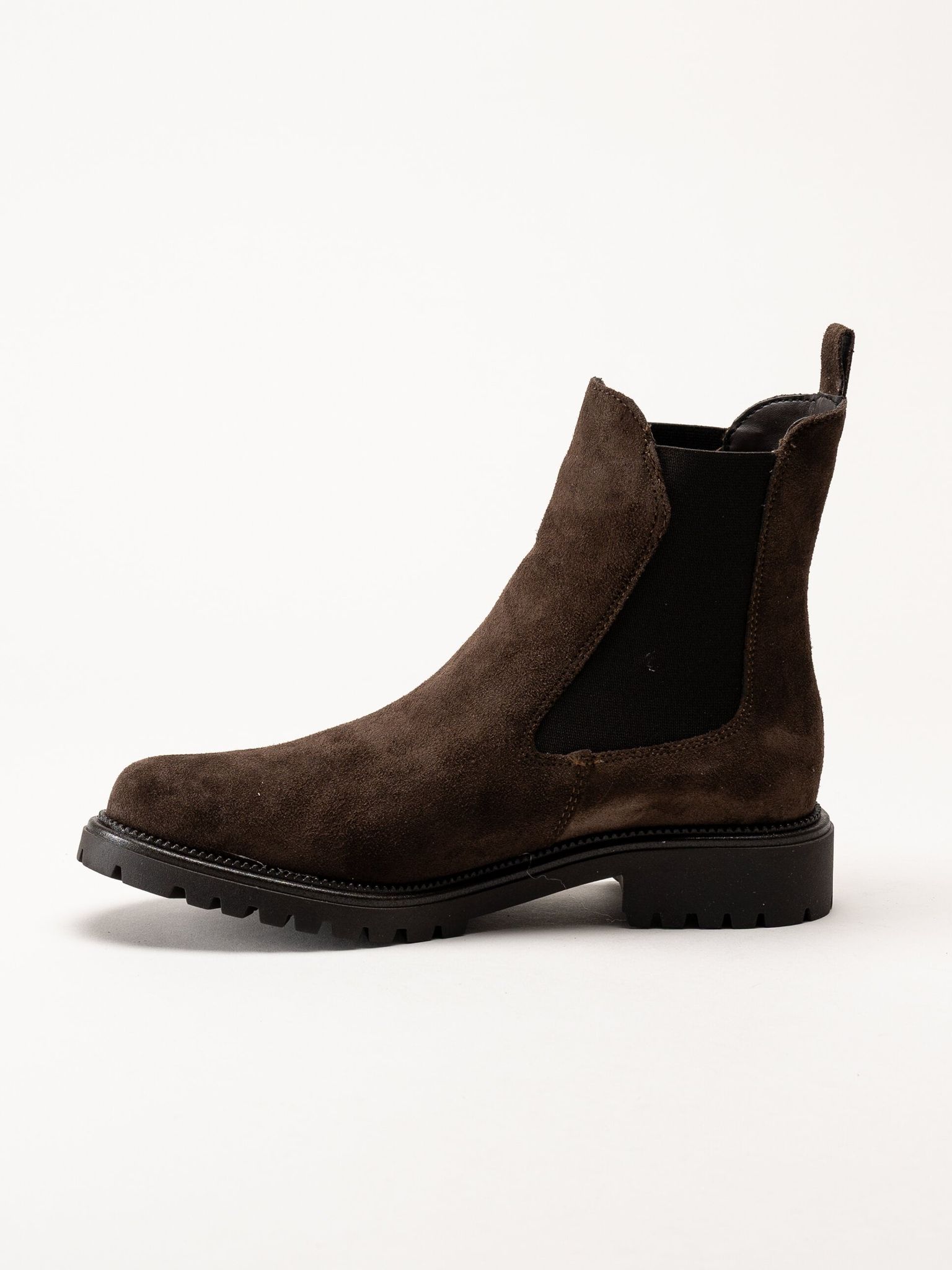 Tamaris - Mörkbruna chelsea boots i mocka