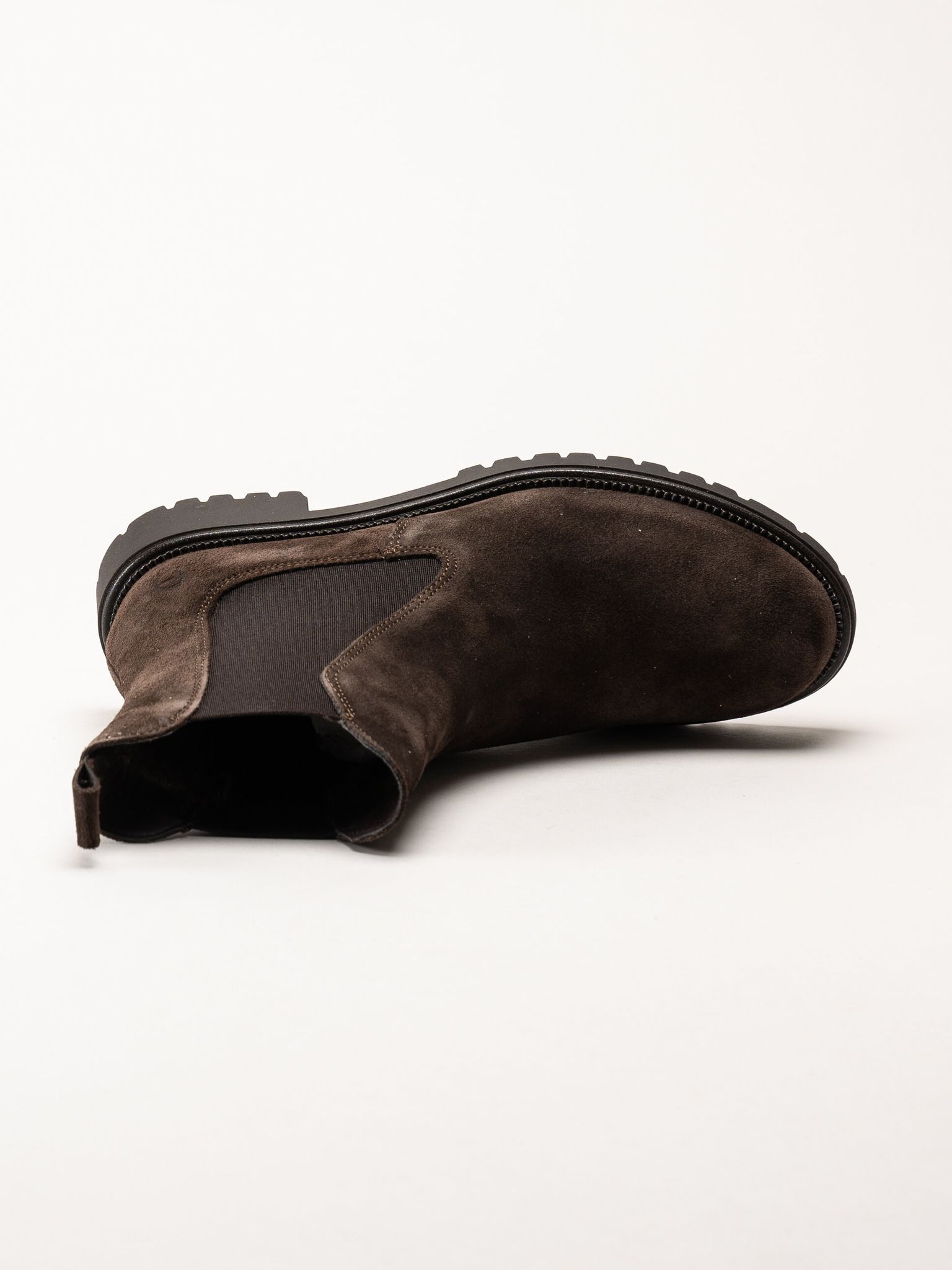 Tamaris - Mörkbruna chelsea boots i mocka