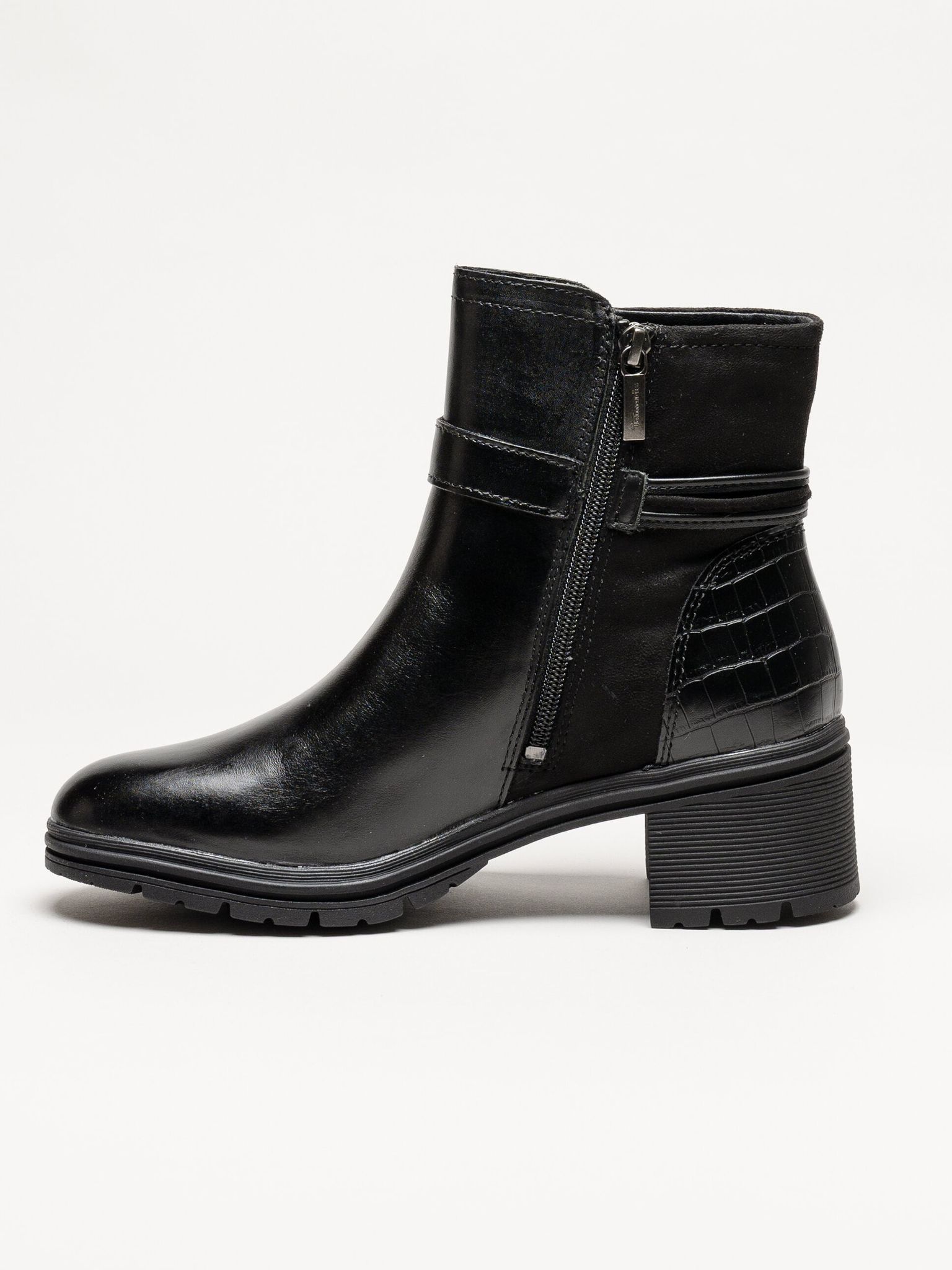 Tamaris - Svarta boots i skinn