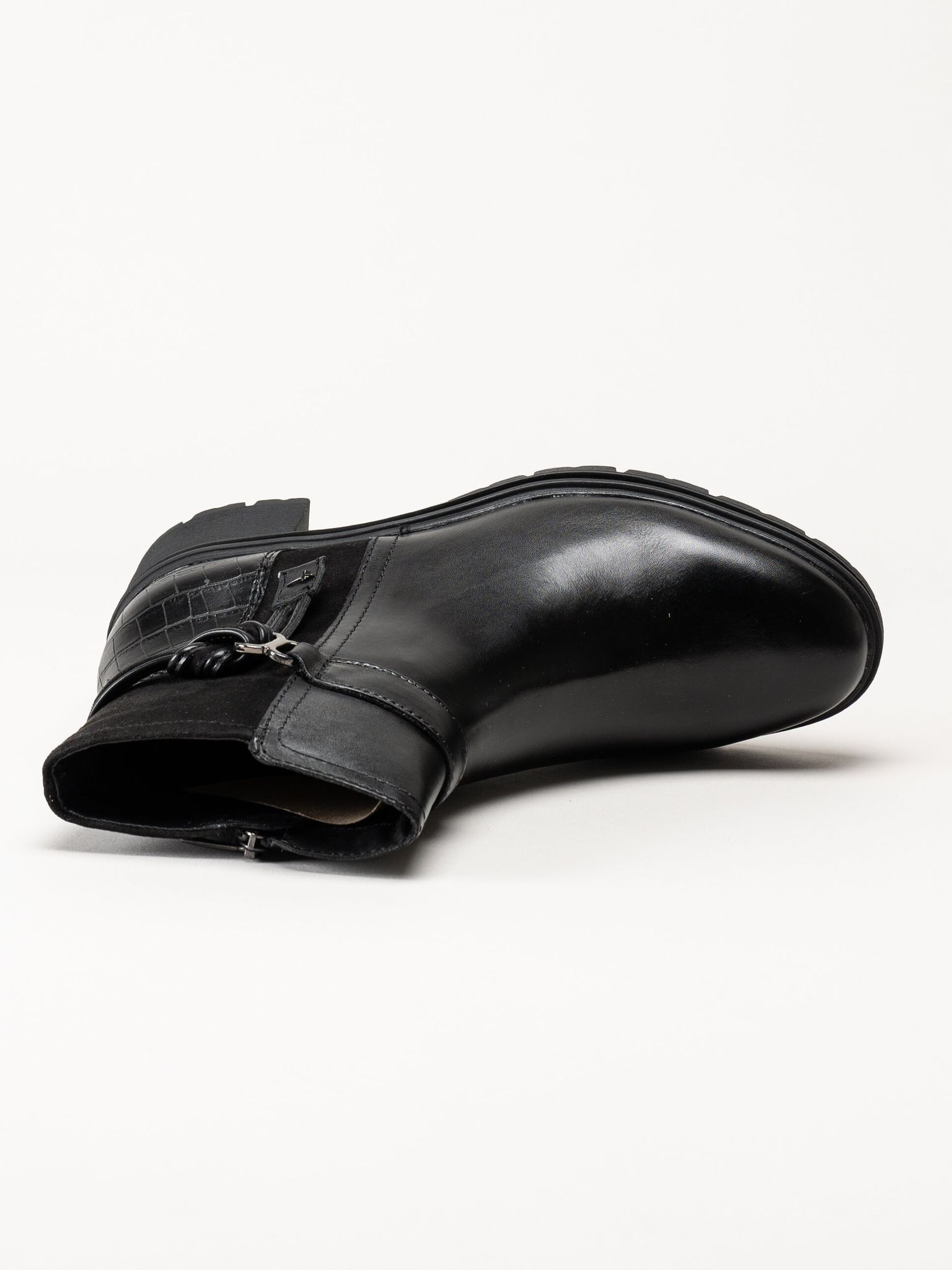 Tamaris - Svarta boots i skinn