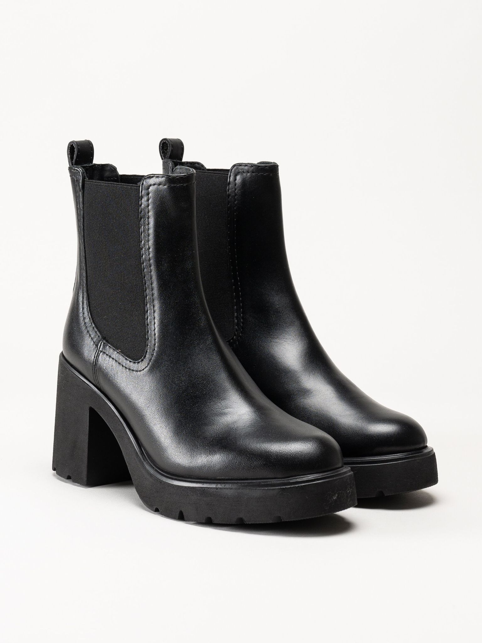 Unisa - KLINO_F25_STT - Svarta högklackade boots i skinn