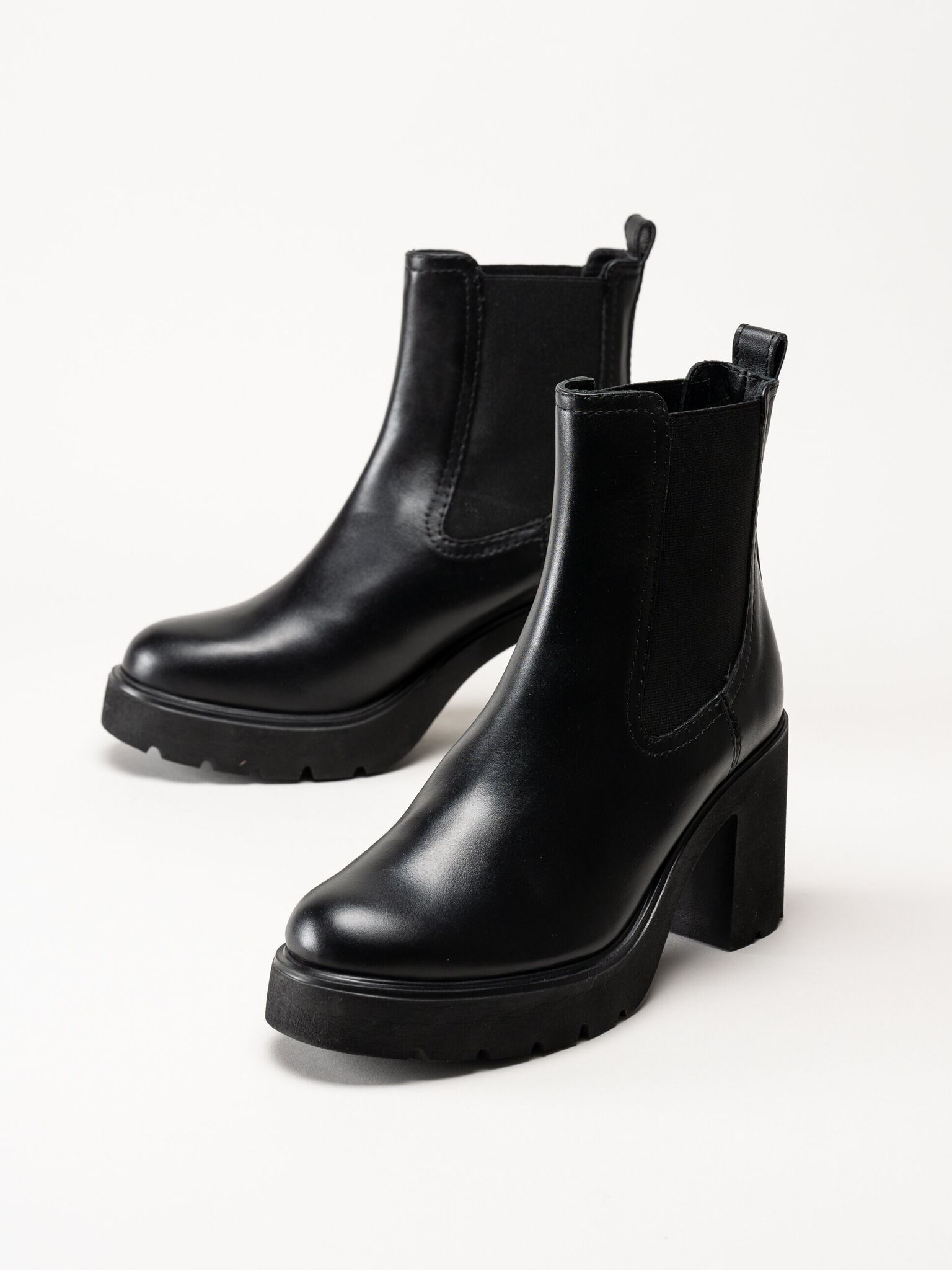 Unisa - KLINO_F25_STT - Svarta högklackade boots i skinn