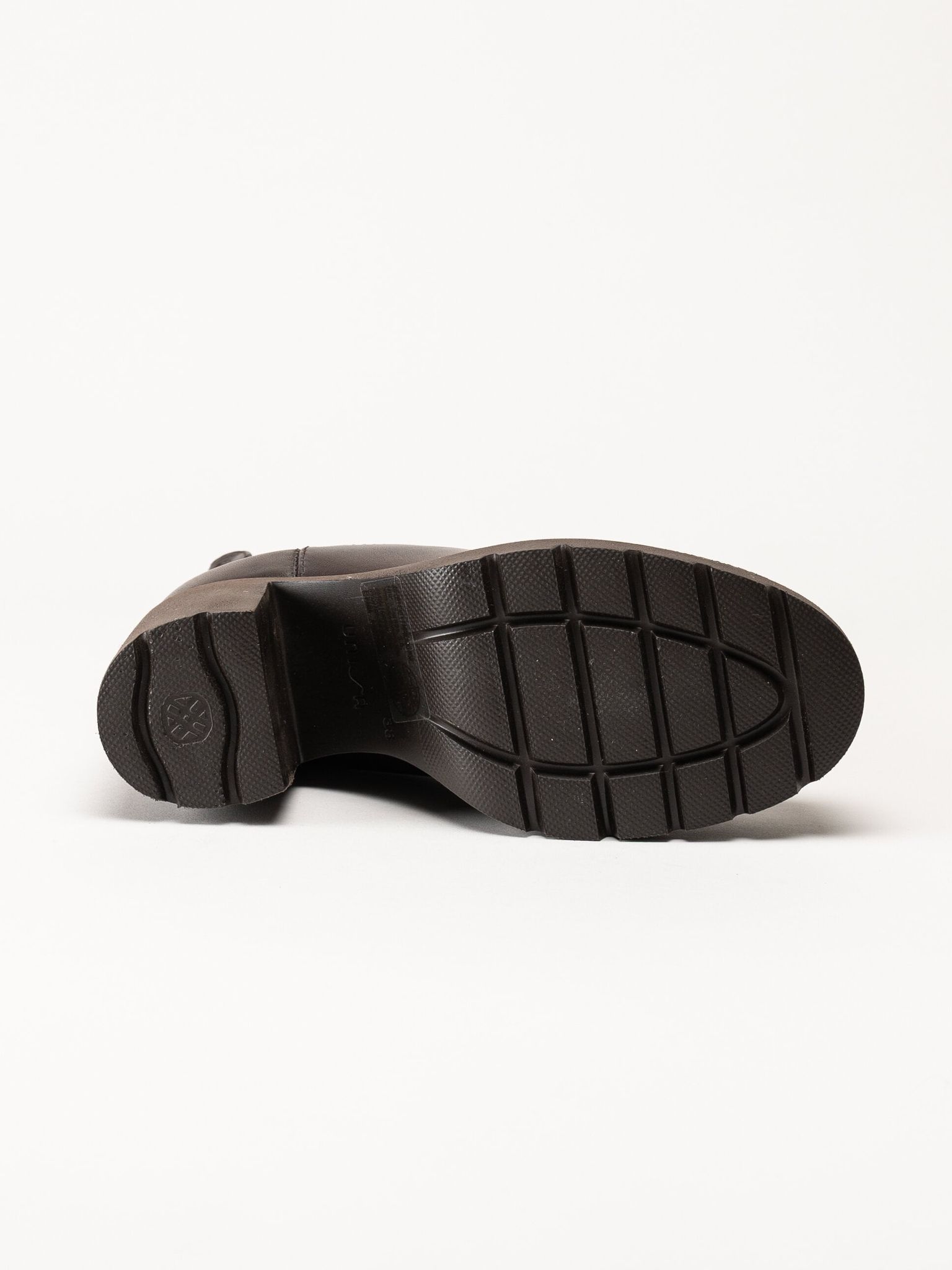 Unisa - KLINO_F25_STT - Mörkbruna högklackade boots i skinn