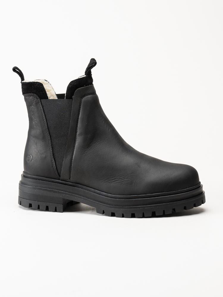 Rosa Negra - Svarta fodrade chelsea boots i oljad nubuck