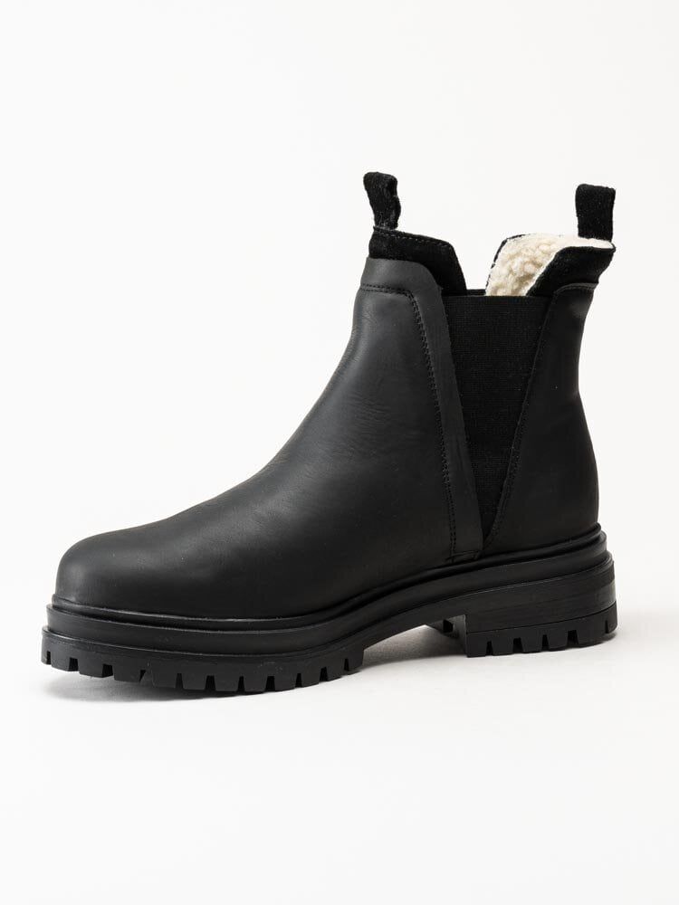 Rosa Negra - Svarta fodrade chelsea boots i oljad nubuck