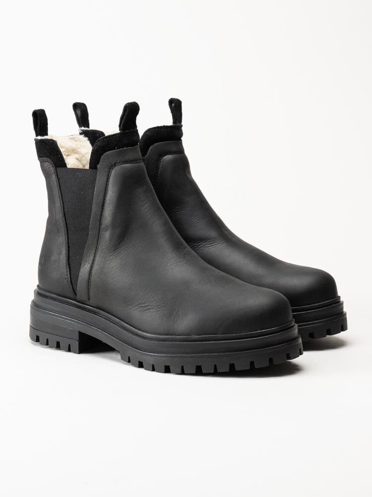 Rosa Negra - Svarta fodrade chelsea boots i oljad nubuck