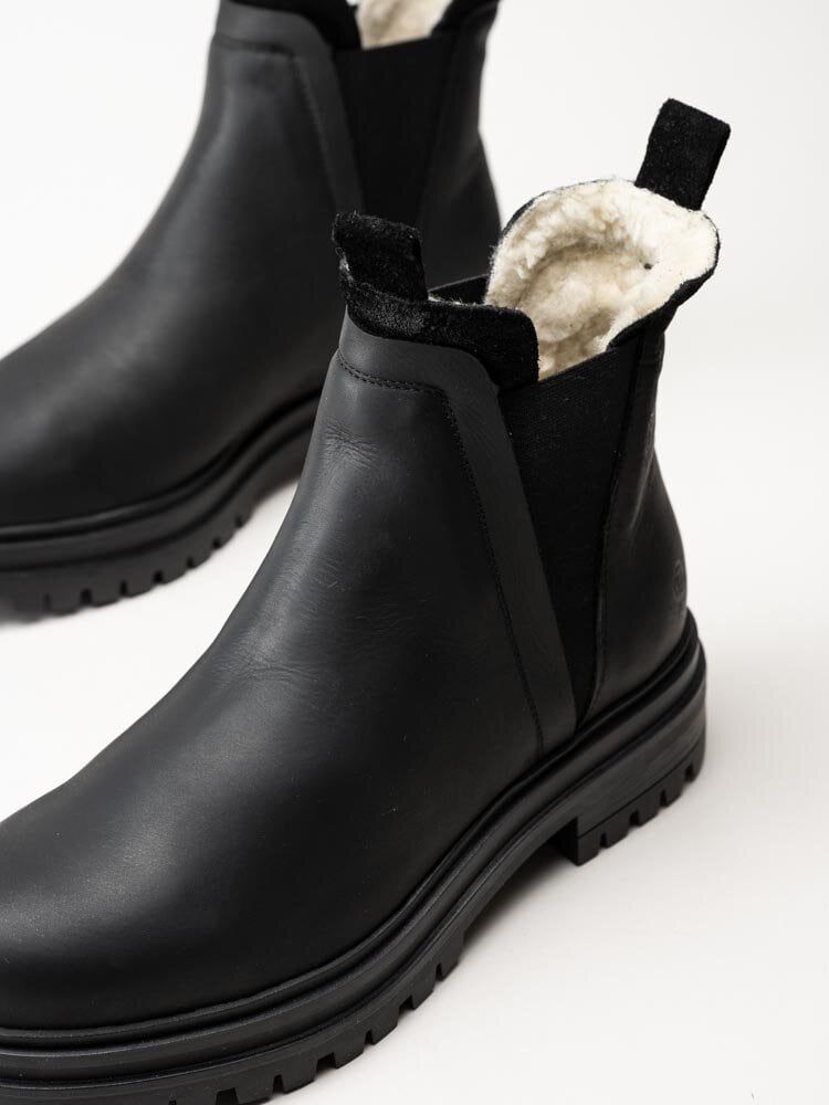 Rosa Negra - Svarta fodrade chelsea boots i oljad nubuck
