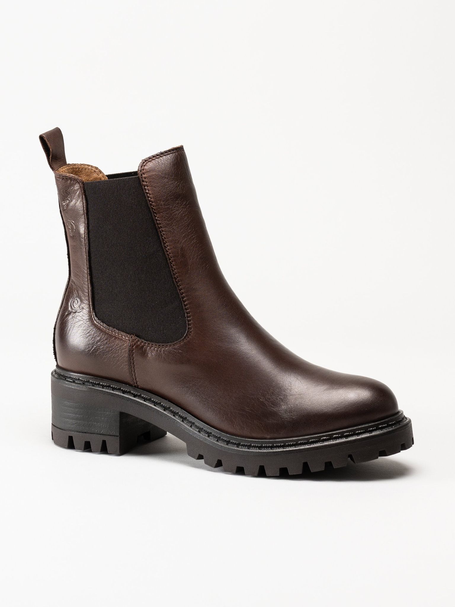 Rosa Negra - Mörkbruna chelsea boots i skinn