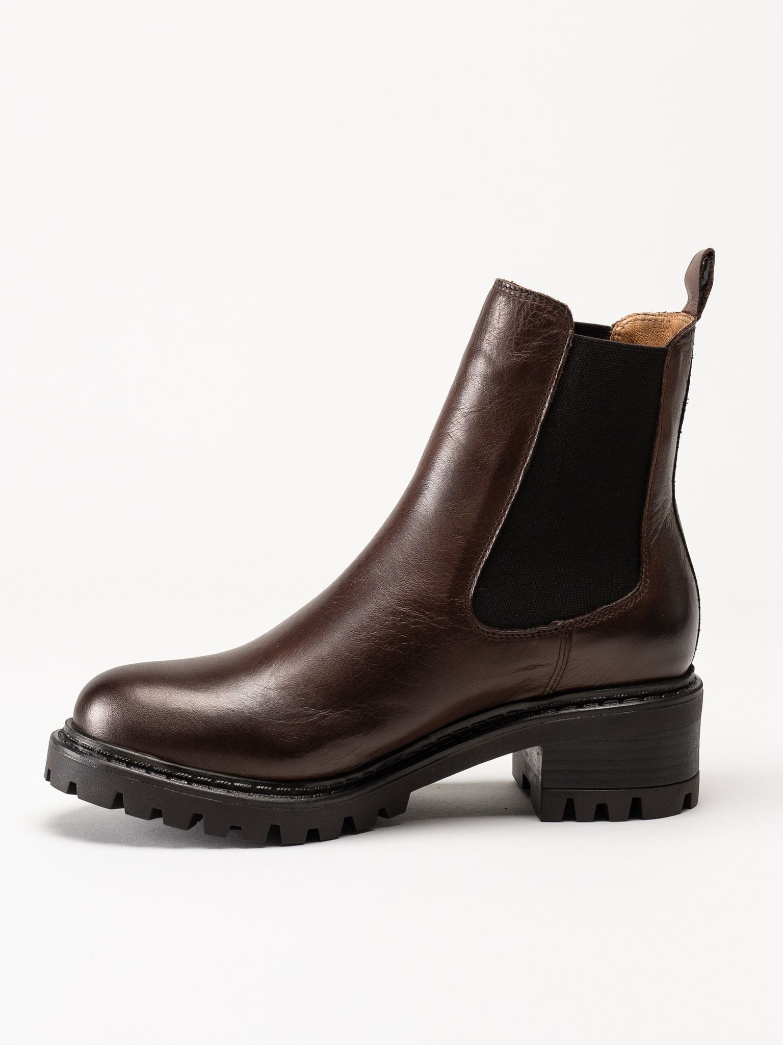 Rosa Negra - Mörkbruna chelsea boots i skinn