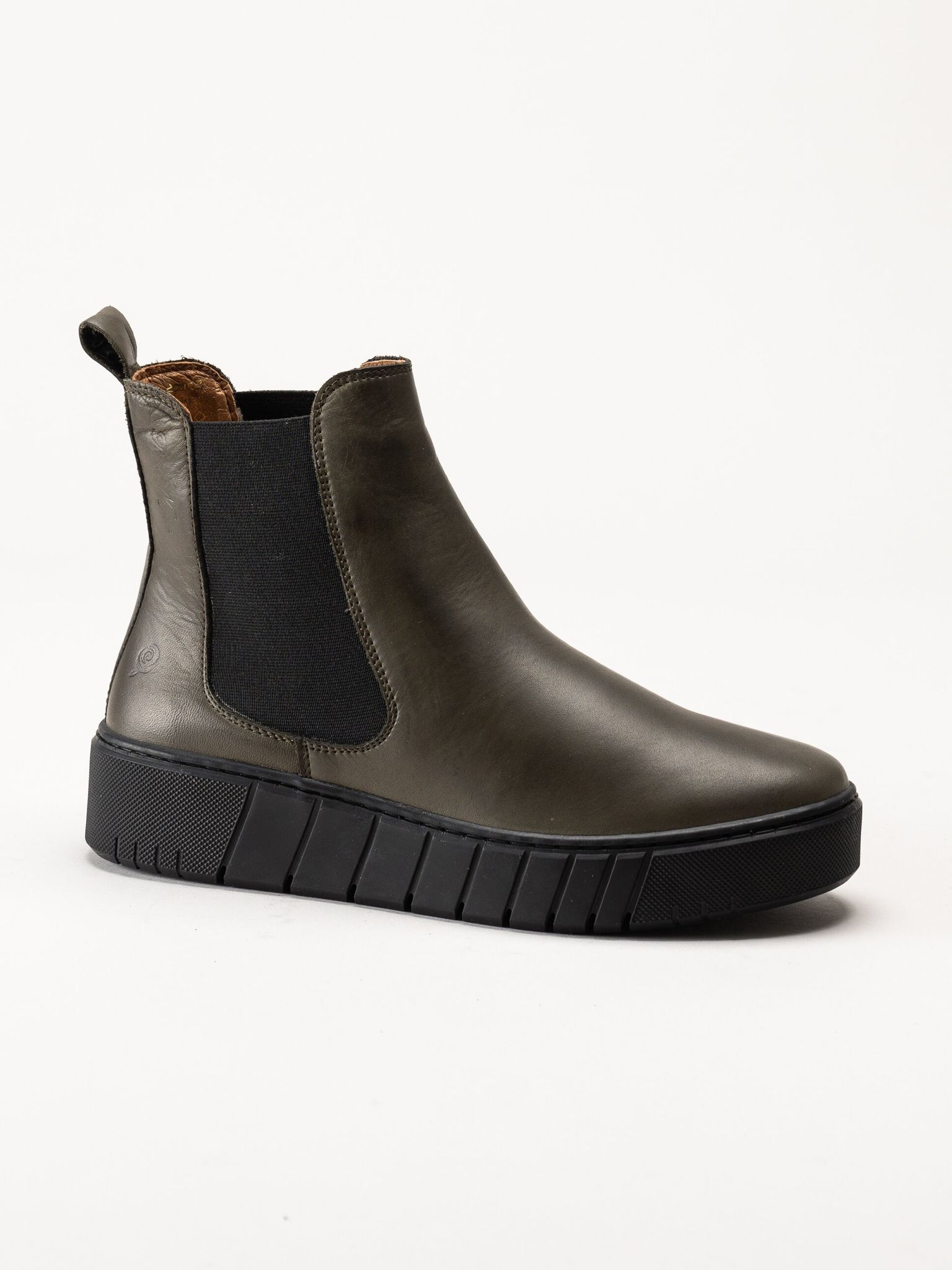 Rosa Negra - Gröna fodrade chelsea boots i skinn