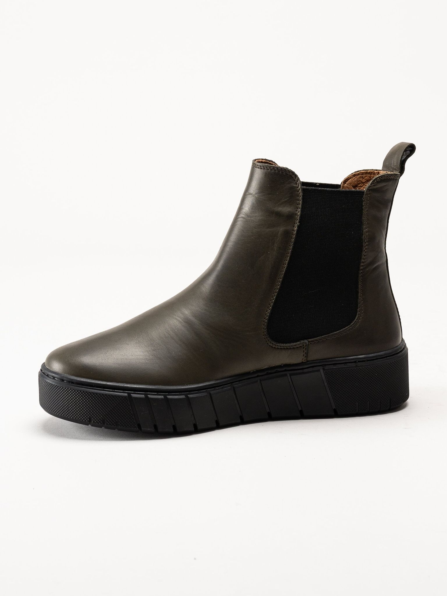 Rosa Negra - Gröna fodrade chelsea boots i skinn