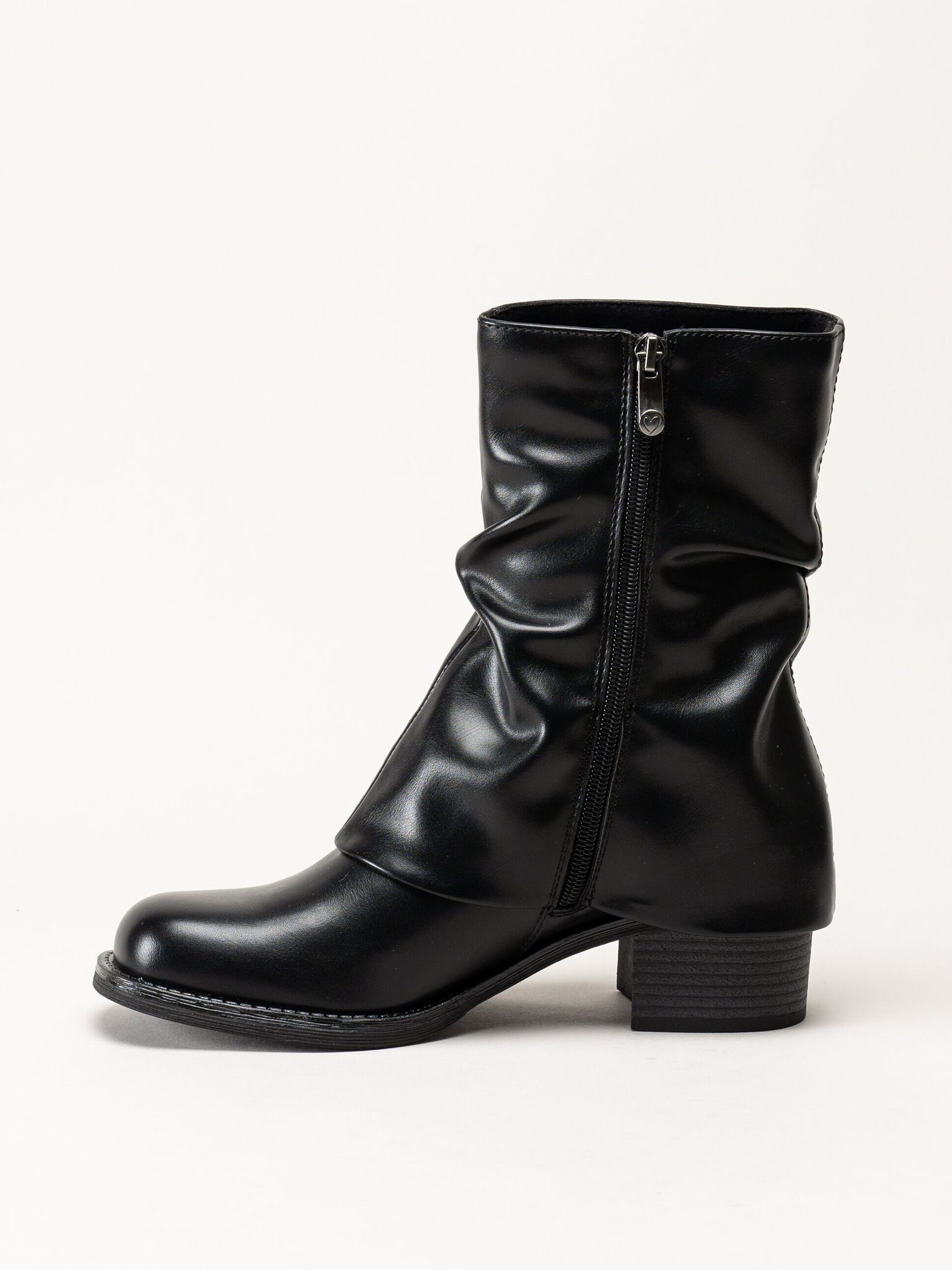 Marco Tozzi - Svarta boots med nedvikt skaft
