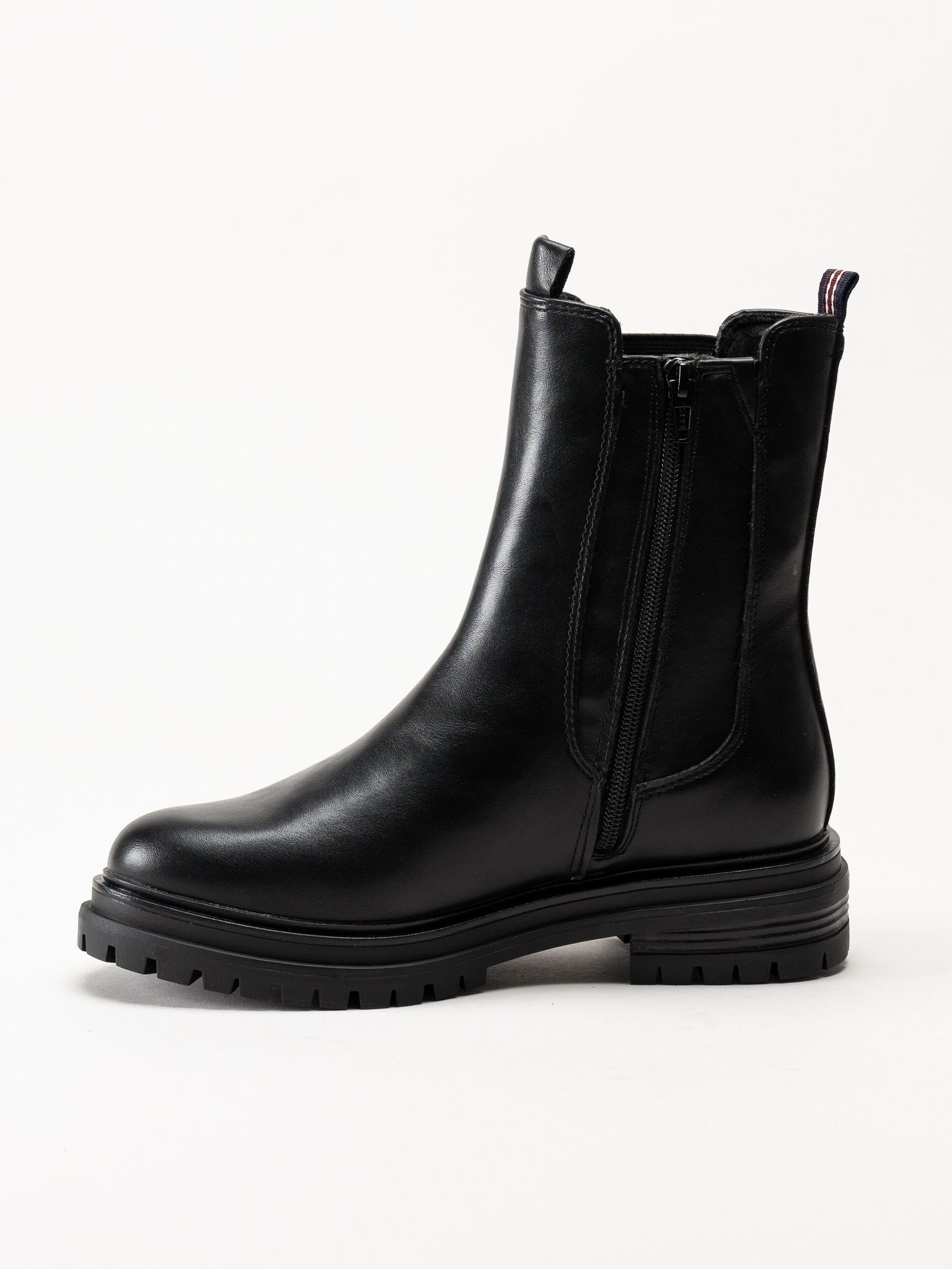 S.Oliver - Svarta boots i skinnimitation