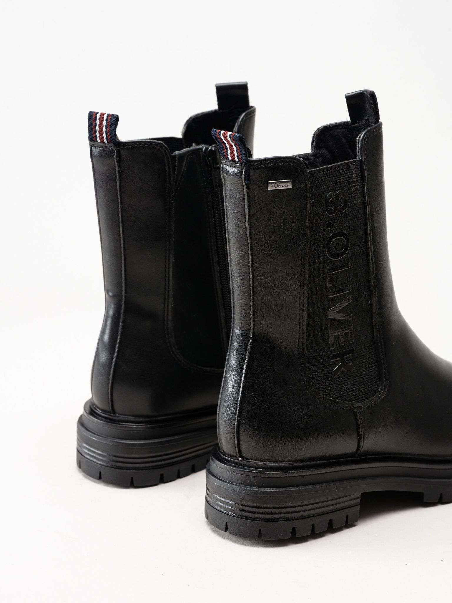 S.Oliver - Svarta boots i skinnimitation