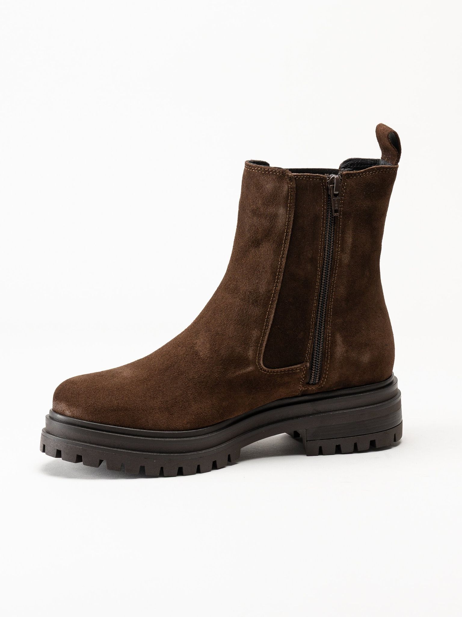 Rosa Negra - Mörkbruna chelsea boots i mocka