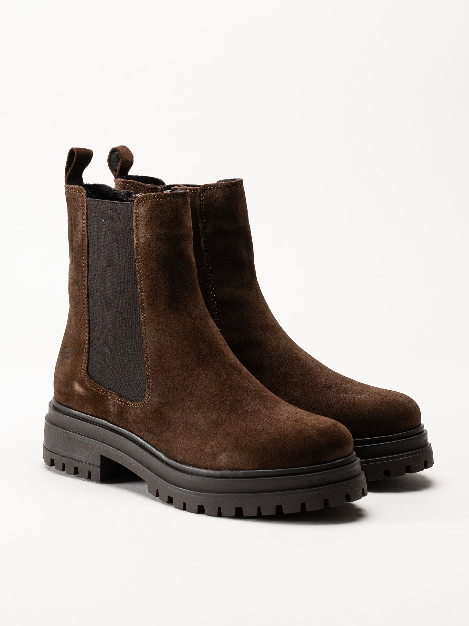 Rosa Negra - Mörkbruna chelsea boots i mocka