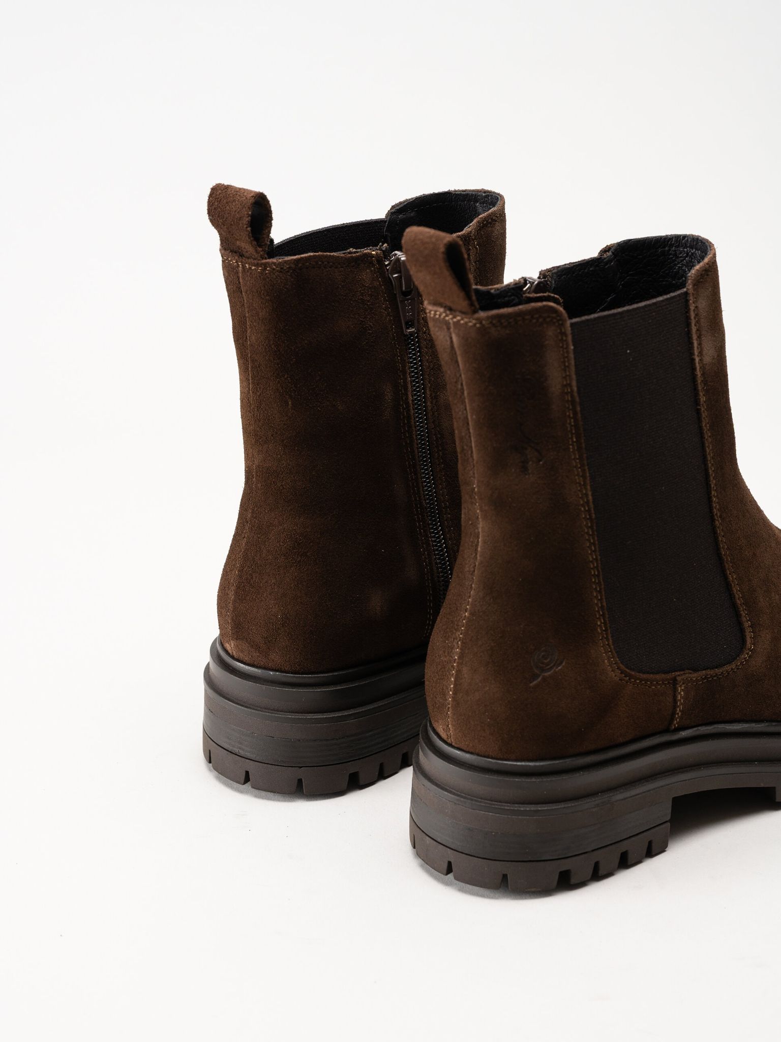 Rosa Negra - Mörkbruna chelsea boots i mocka