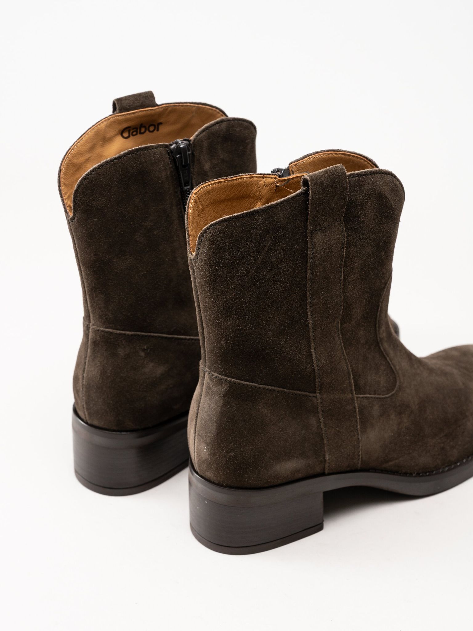 Gabor - Mörkbruna western boots i mocka